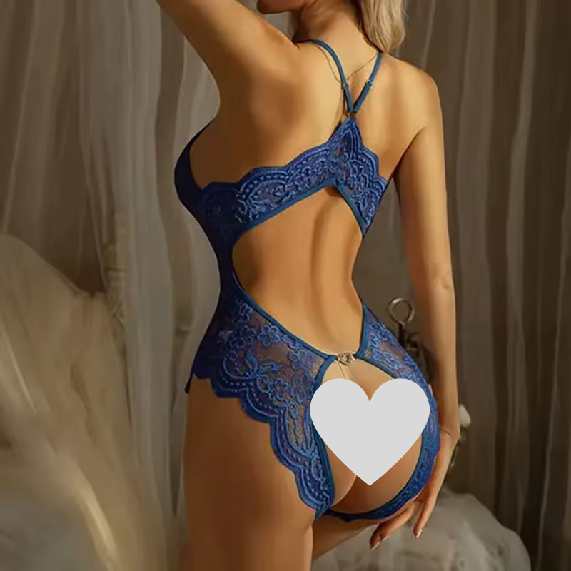Model LT201Cross Hollow Crotchless Fishnet Bodysuits-lovelira