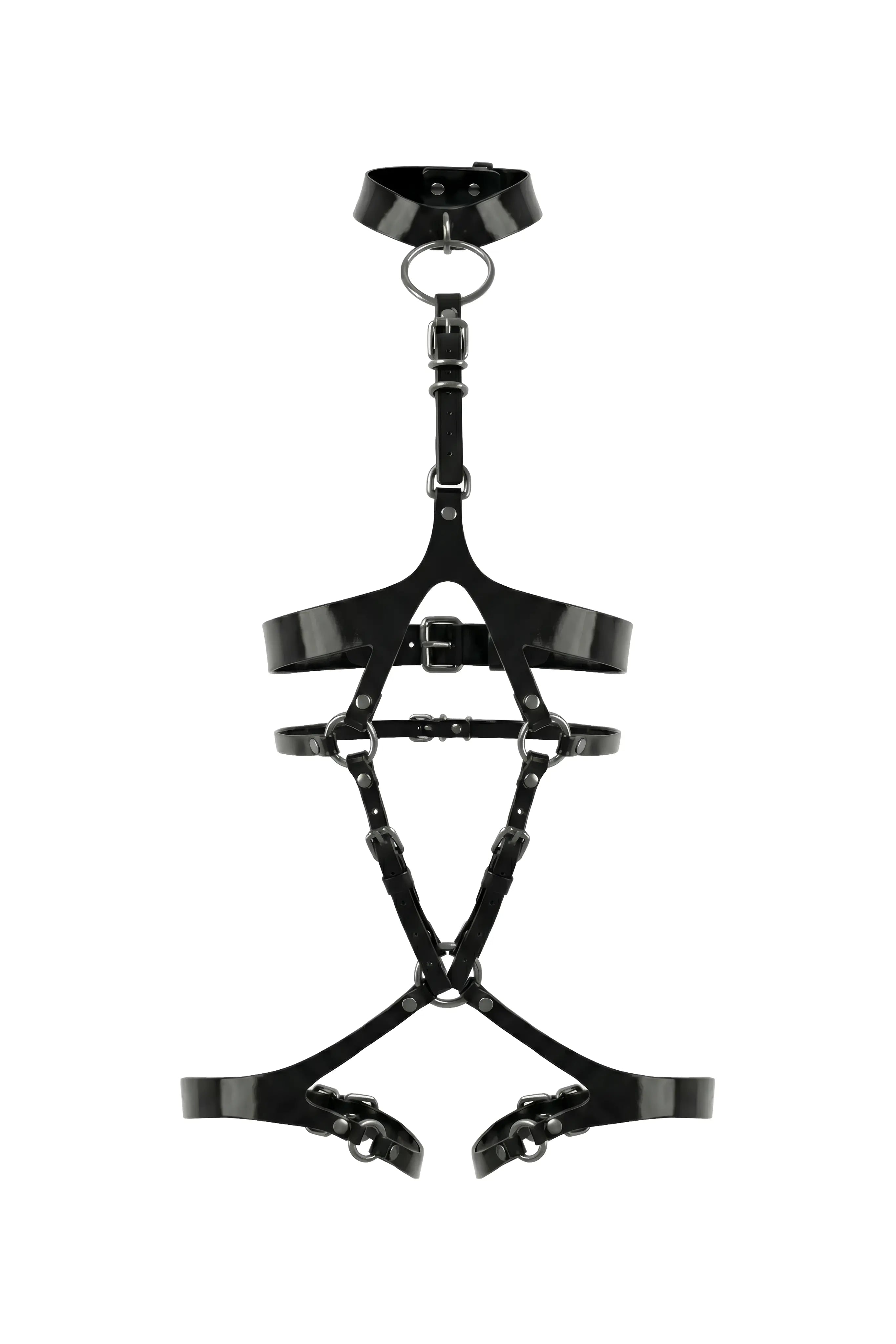 Naela Lacquer Leather Fullbody in Black-lovelira