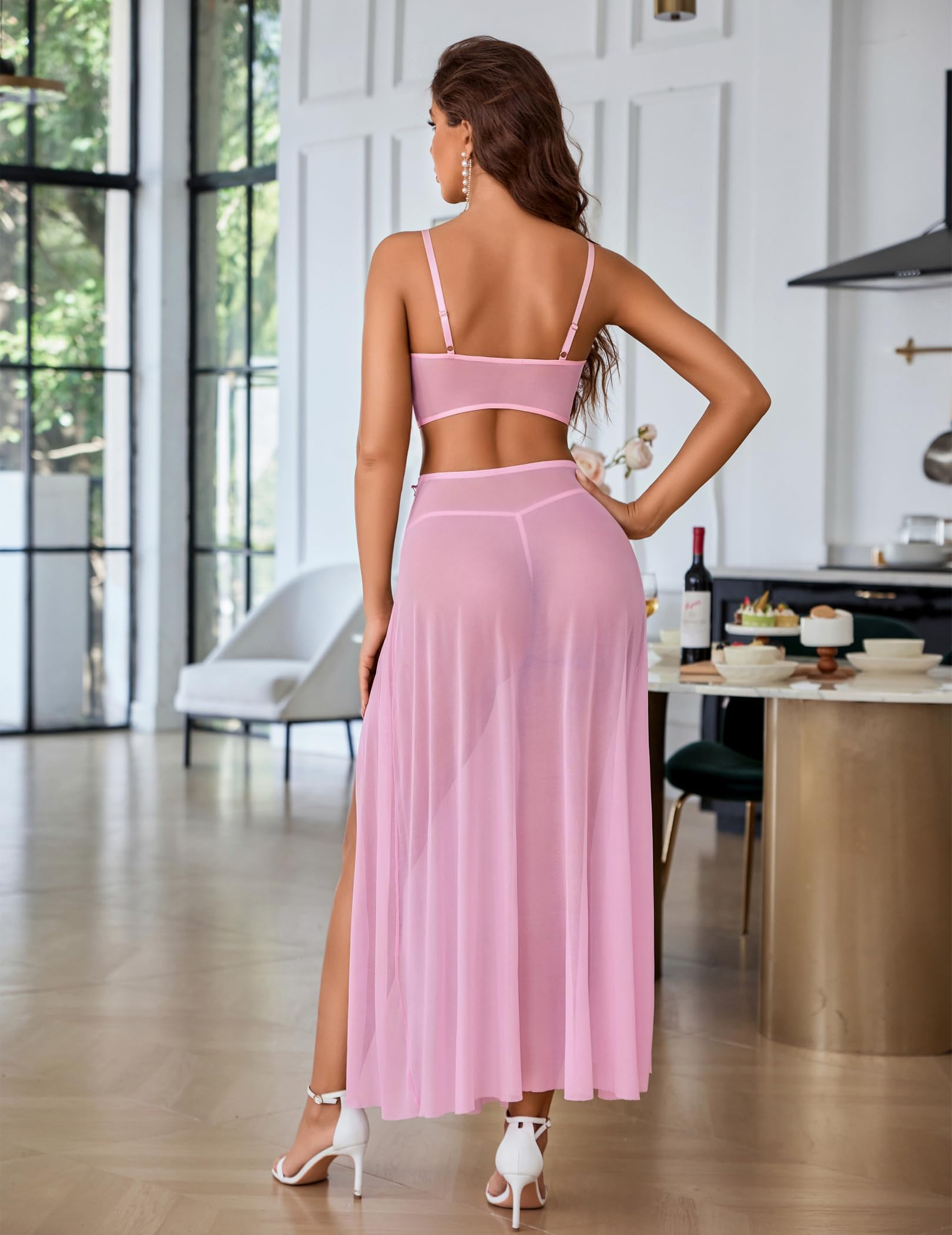 Sheer Embellished Corset Dress Two-Piece  Dress Set