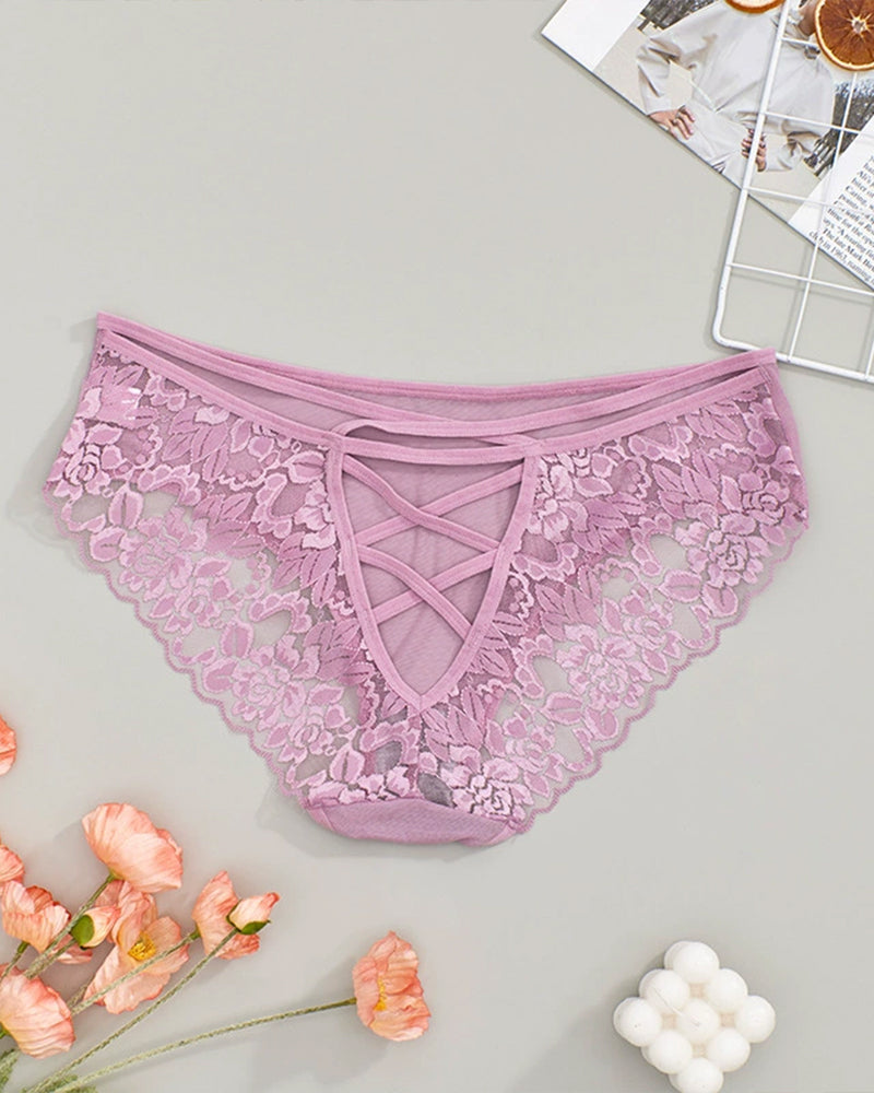 Plus Size Lace Triangle Panties-lovelira