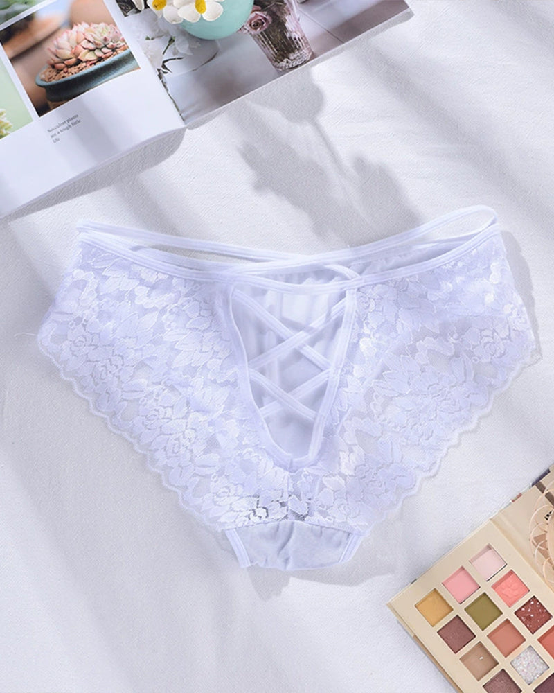 Plus Size Lace Triangle Panties-lovelira