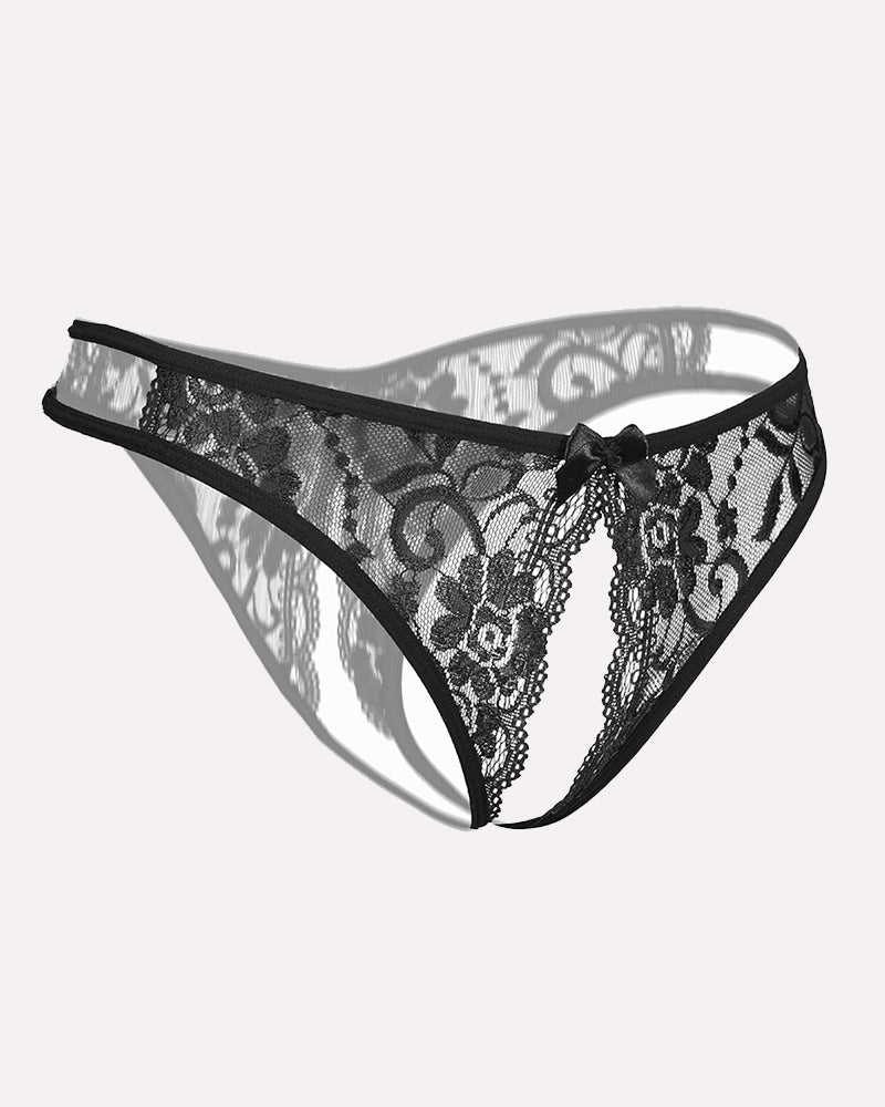Lace  Bows  Open-Cut Panties-lovelira