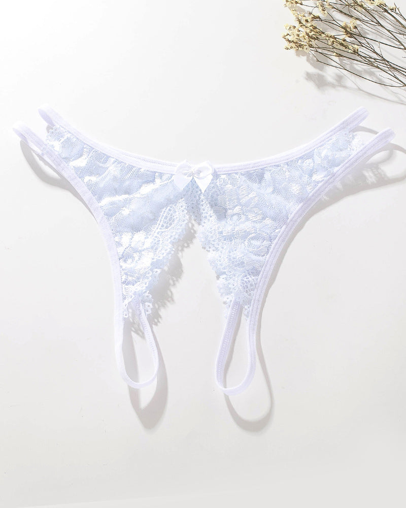 Lace  Bows  Open-Cut Panties-lovelira
