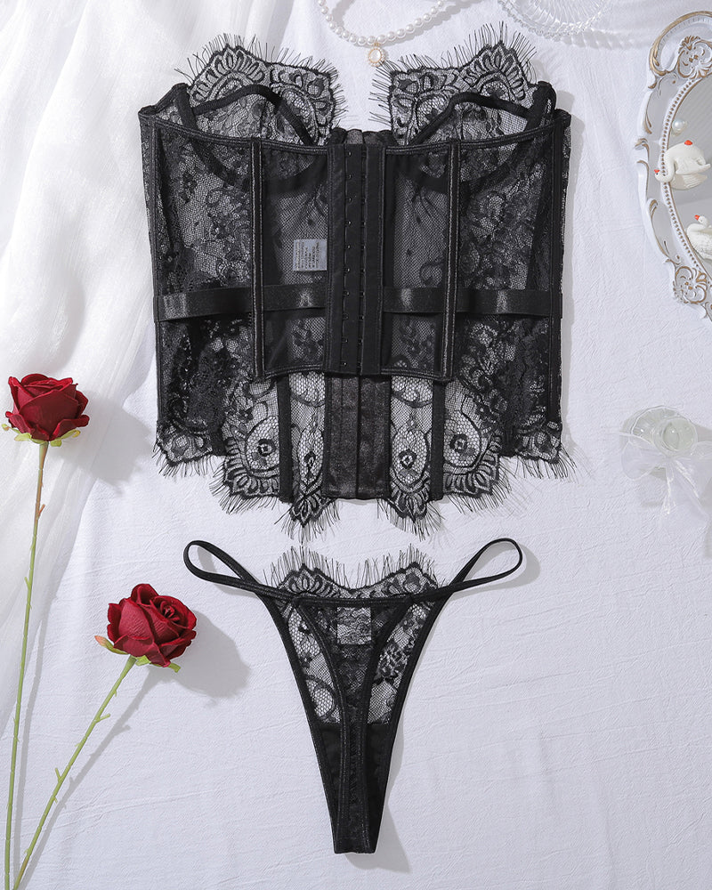 Corset Top and Panty Set with Fishbone-lovelira
