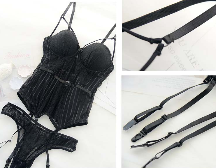 LORETTA LACE CORSET SETCross Hollow Crotchless Fishnet Bodysuits-lovelira