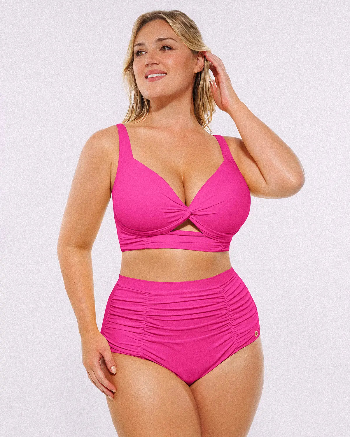Smart Sculpt™ Twist-Front Bikini Top & High-Waisted Bottom Set