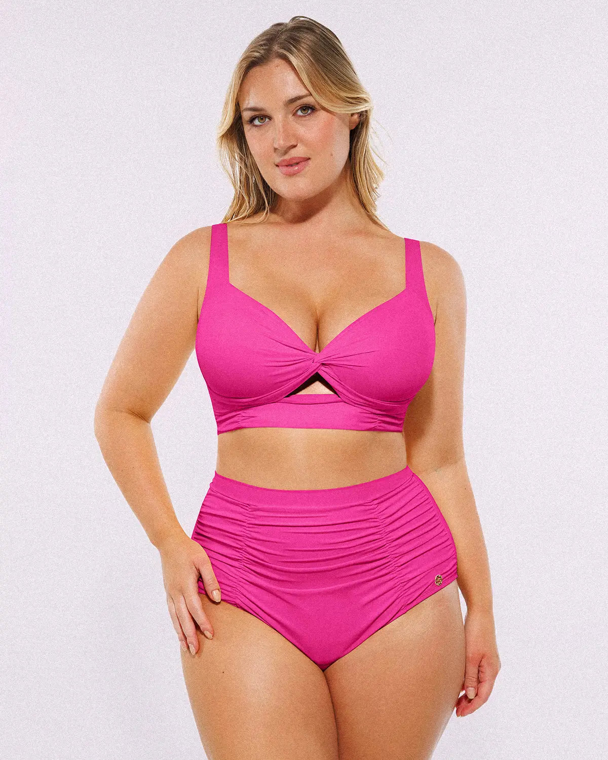 Smart Sculpt™ Twist-Front Bikini Top & High-Waisted Bottom Set