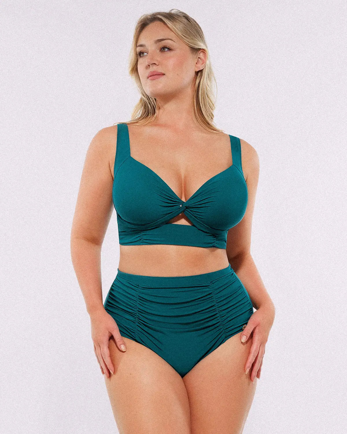 Smart Sculpt™ Twist-Front Bikini Top & High-Waisted Bottom Set