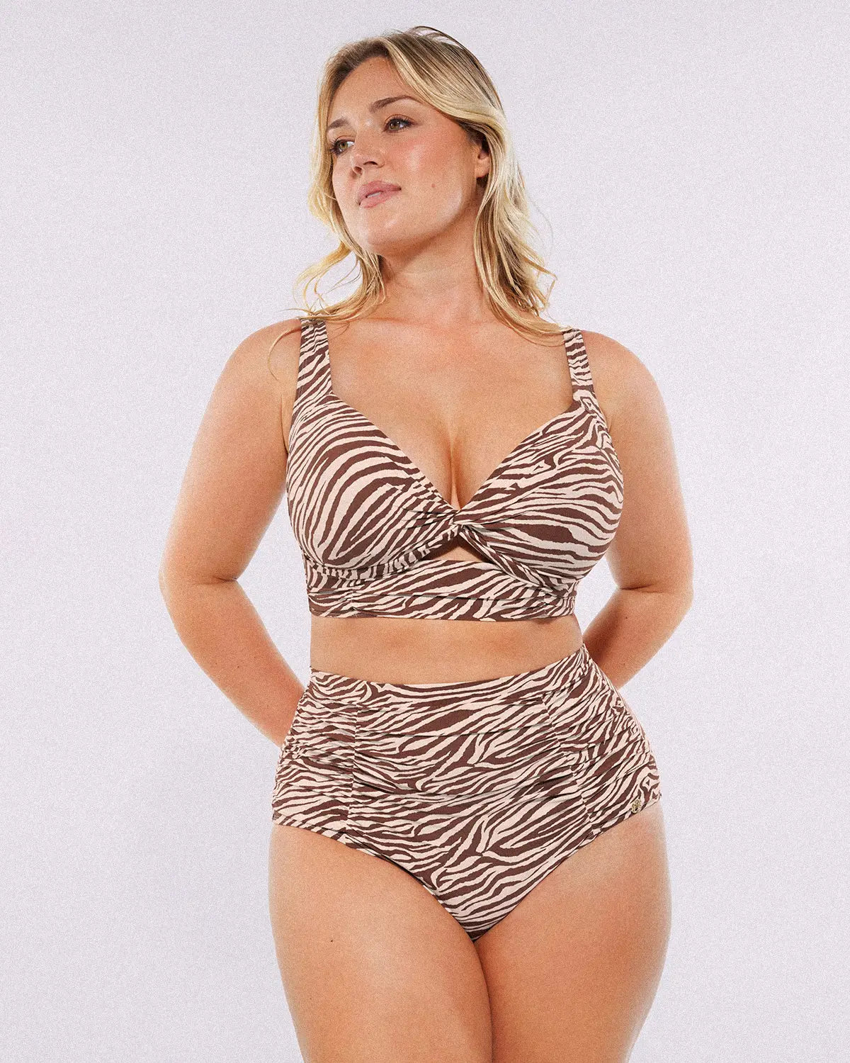 Smart Sculpt™ Twist-Front Bikini Top & High-Waisted Bottom Set