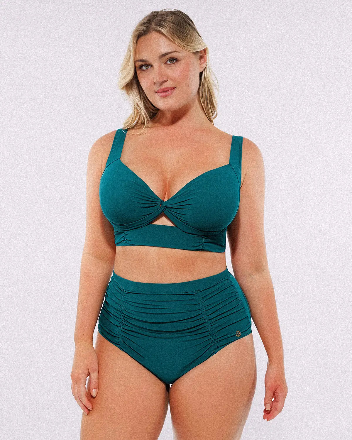 Smart Sculpt™ Twist-Front Bikini Top & High-Waisted Bottom Set