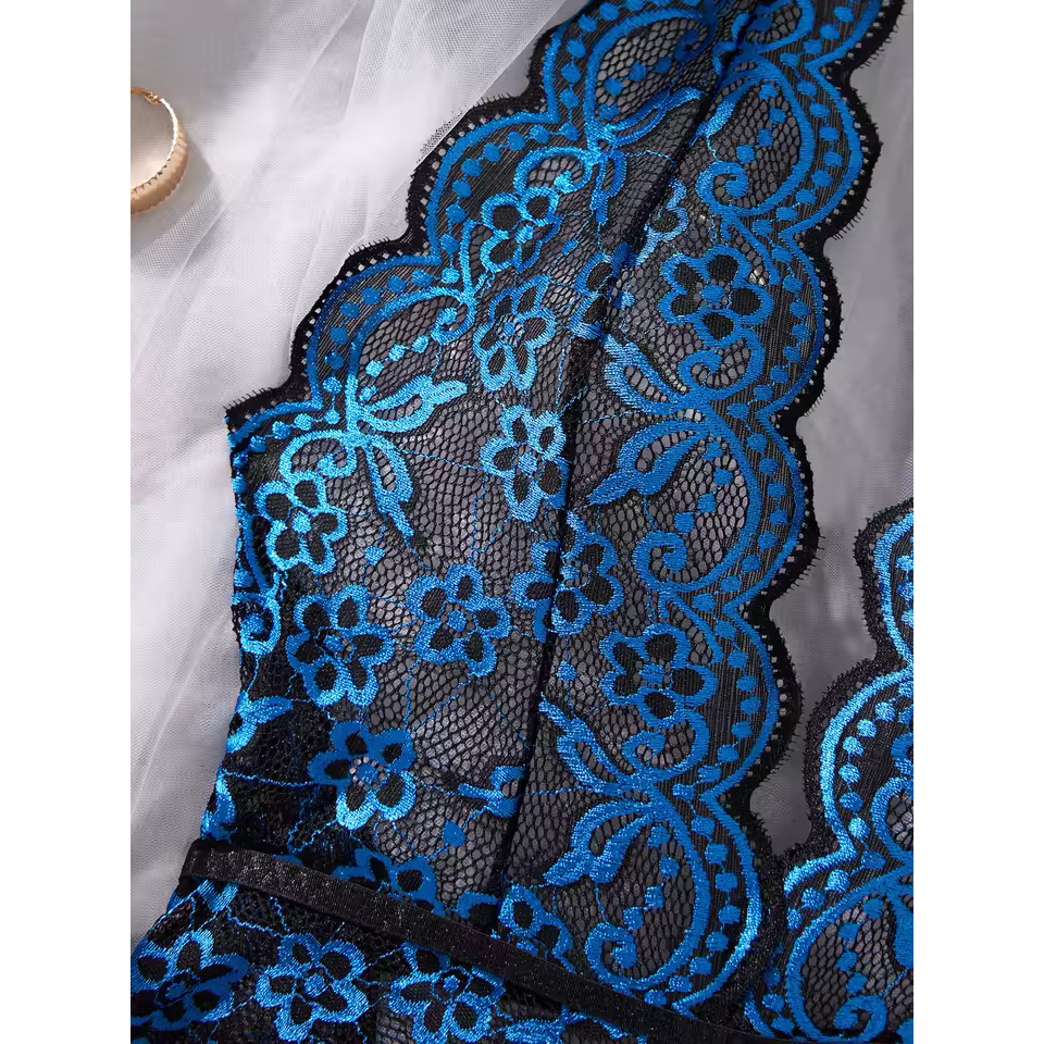 Model LT358Cross Hollow Crotchless Fishnet Bodysuits-lovelira