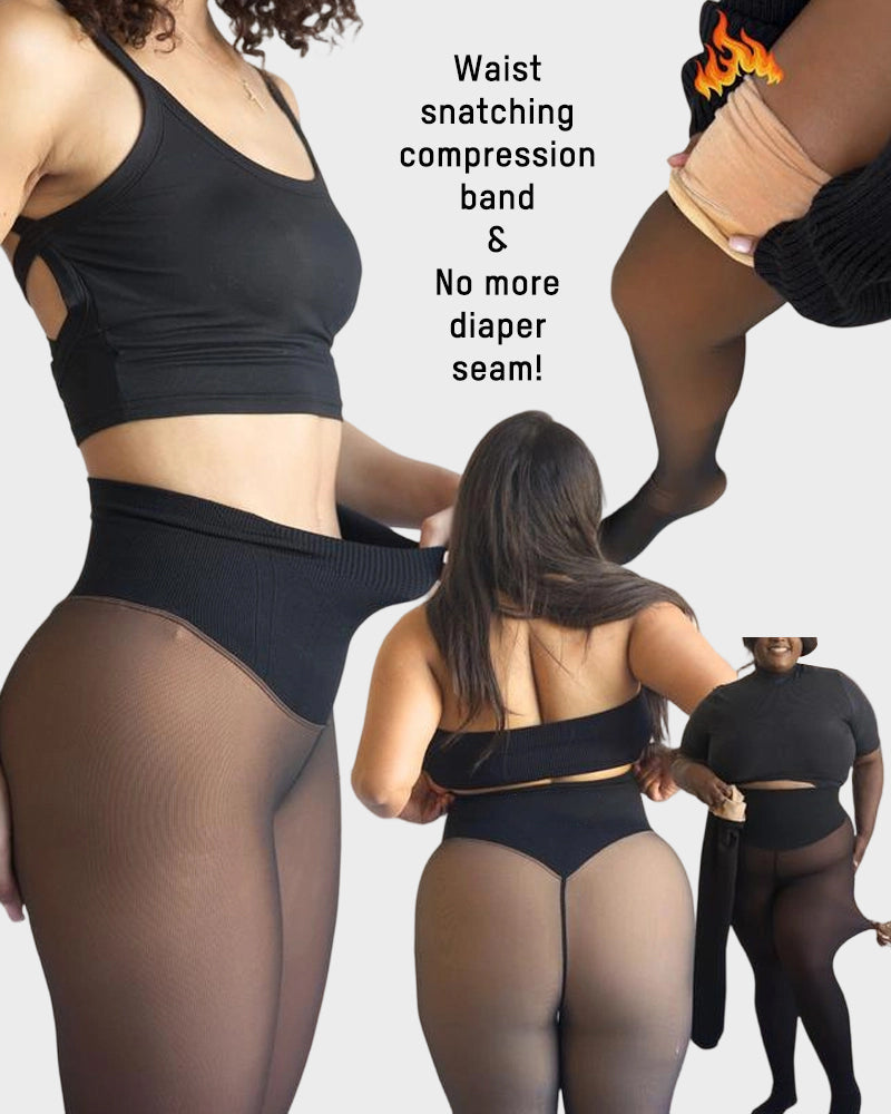 Viral One-Seam Fleece-Lined Shaping Leggings — High-Waist Compression Sculpté