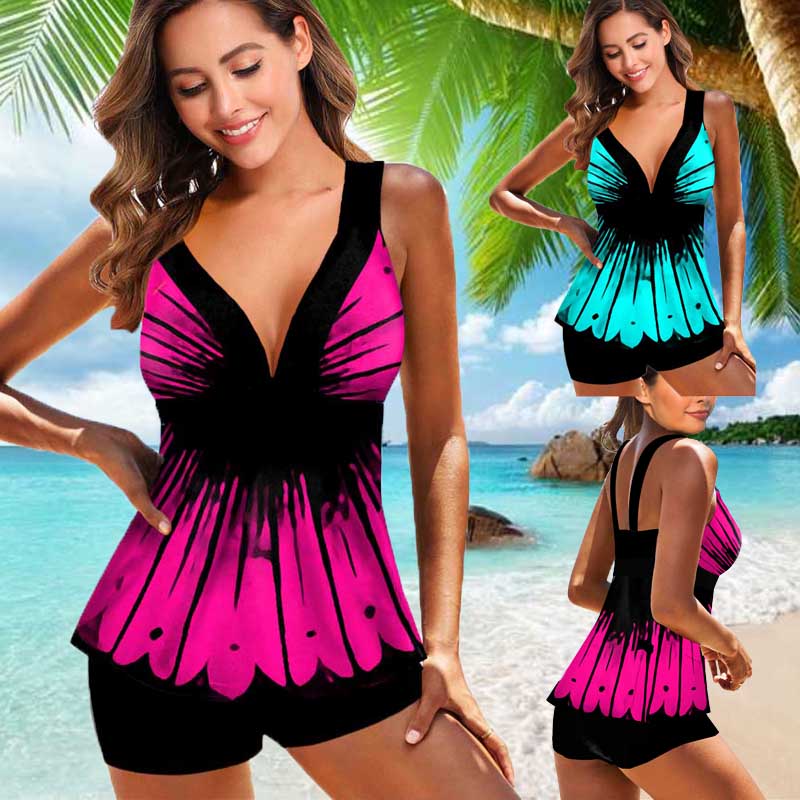 Sexy Two Piece Swimwear Women 2022 New Monokini Bathing Suit Bodysuit Plus Size Swimsuit Beach Female Swimming Tankini Wear-colinskeirs