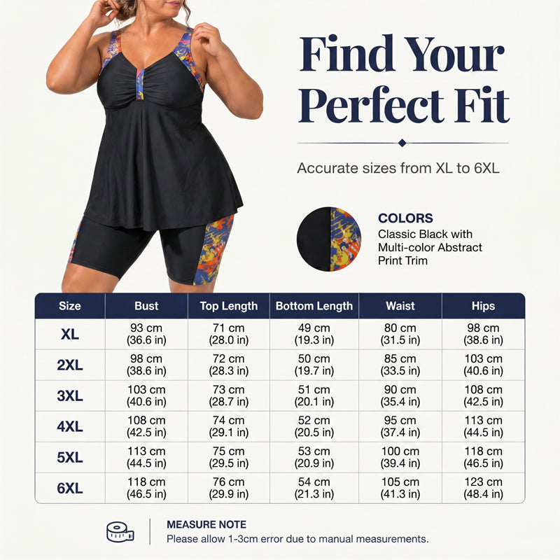 🏖️Summer Hot Sale 60% OFF🌊Women's Plus Size Flowy Tankini Top and Shorts Bathing Suit ✨