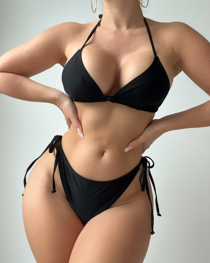 Beach Vacation Sexy Halter Bikini and Cover-up Set