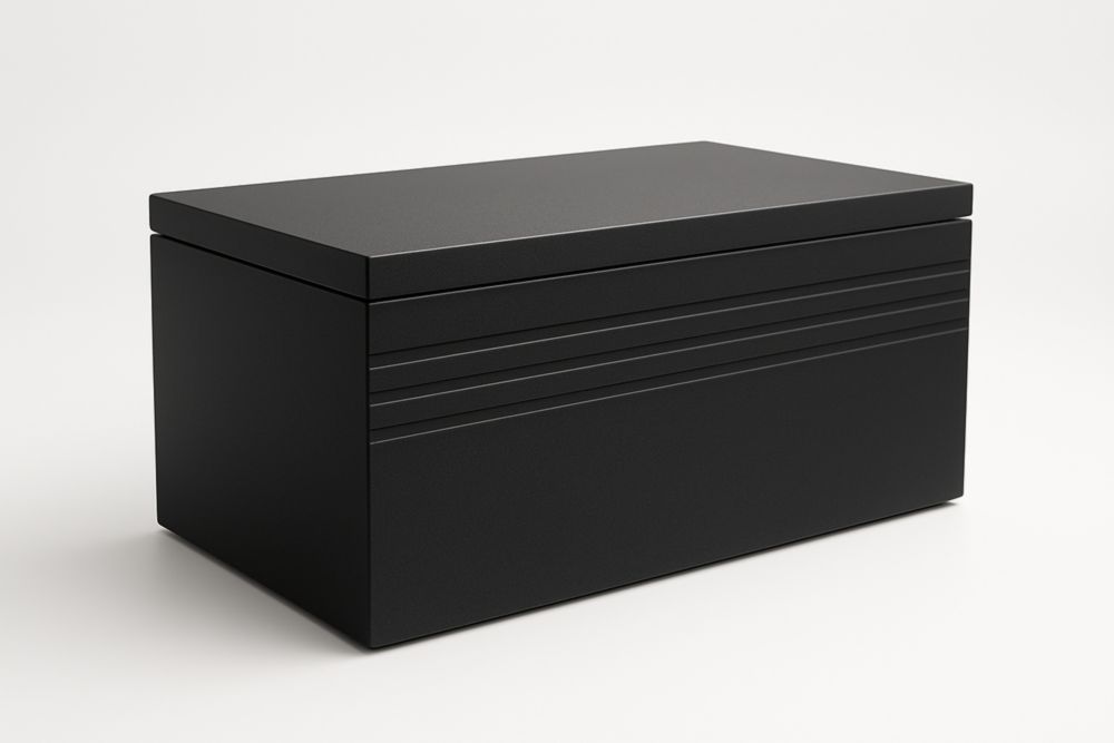 Boîte de rangement métallique noire 30x20x15 cm