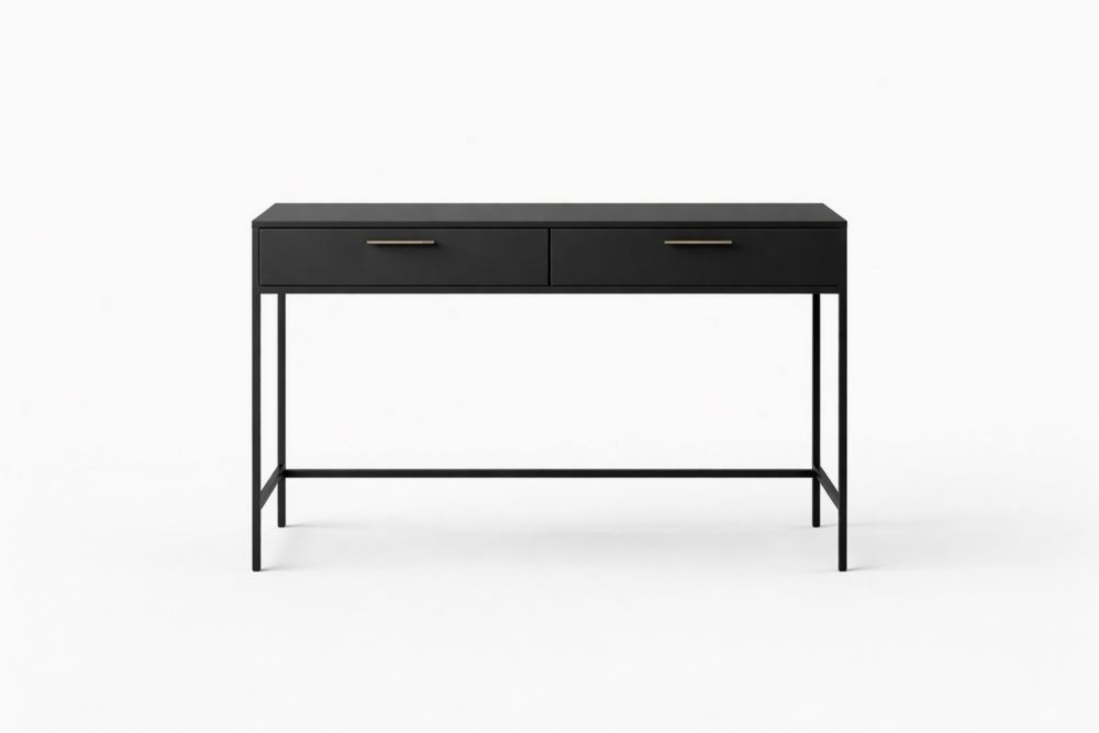 Bureau avec tiroirs en acier noir