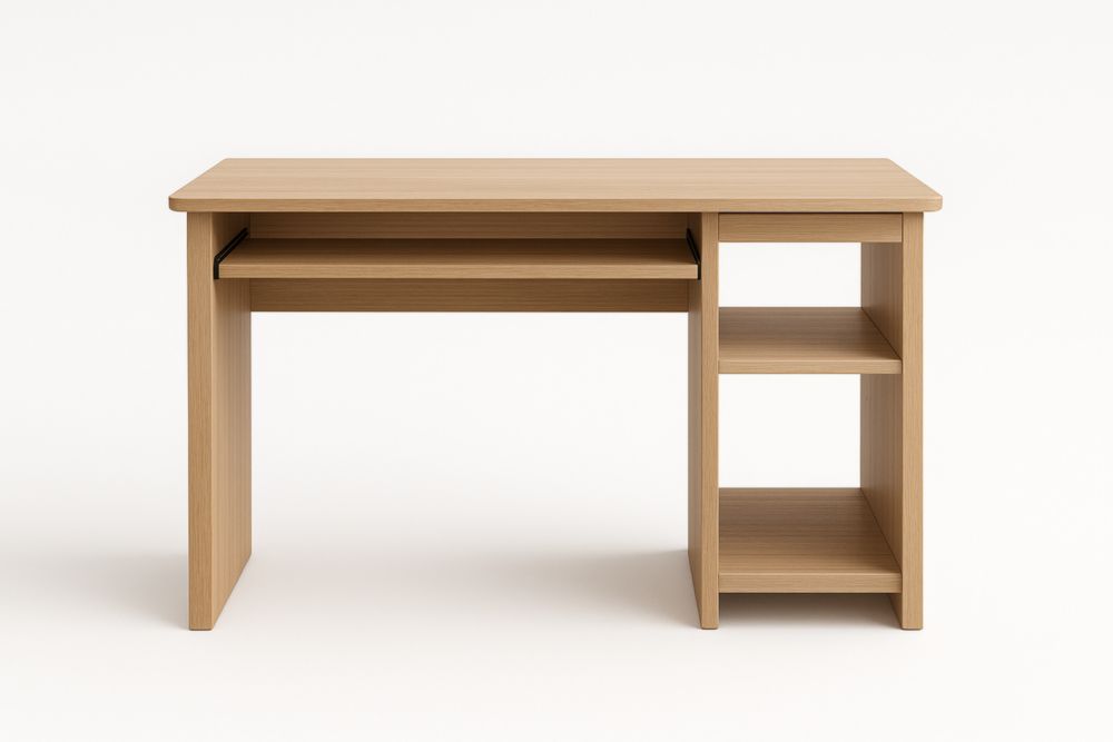 Bureau en MDF avec tiroir clavier et étagères Chêne 120x60x75 cm