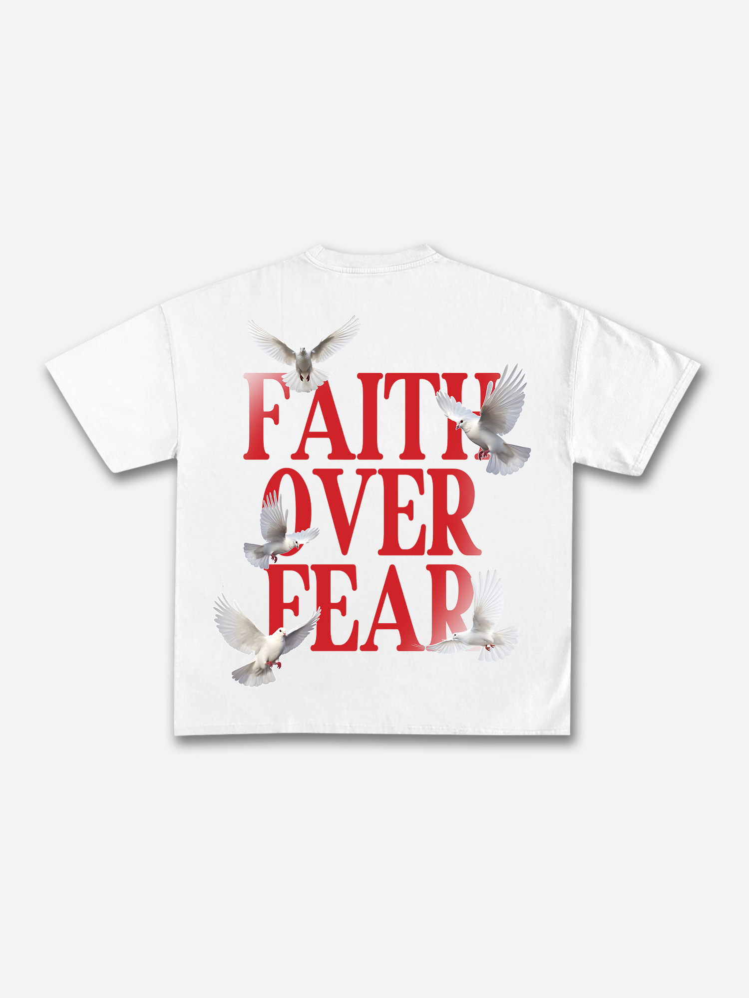 Casual Short Sleeve Faith Over Fear Print T-shirt-sopula studio