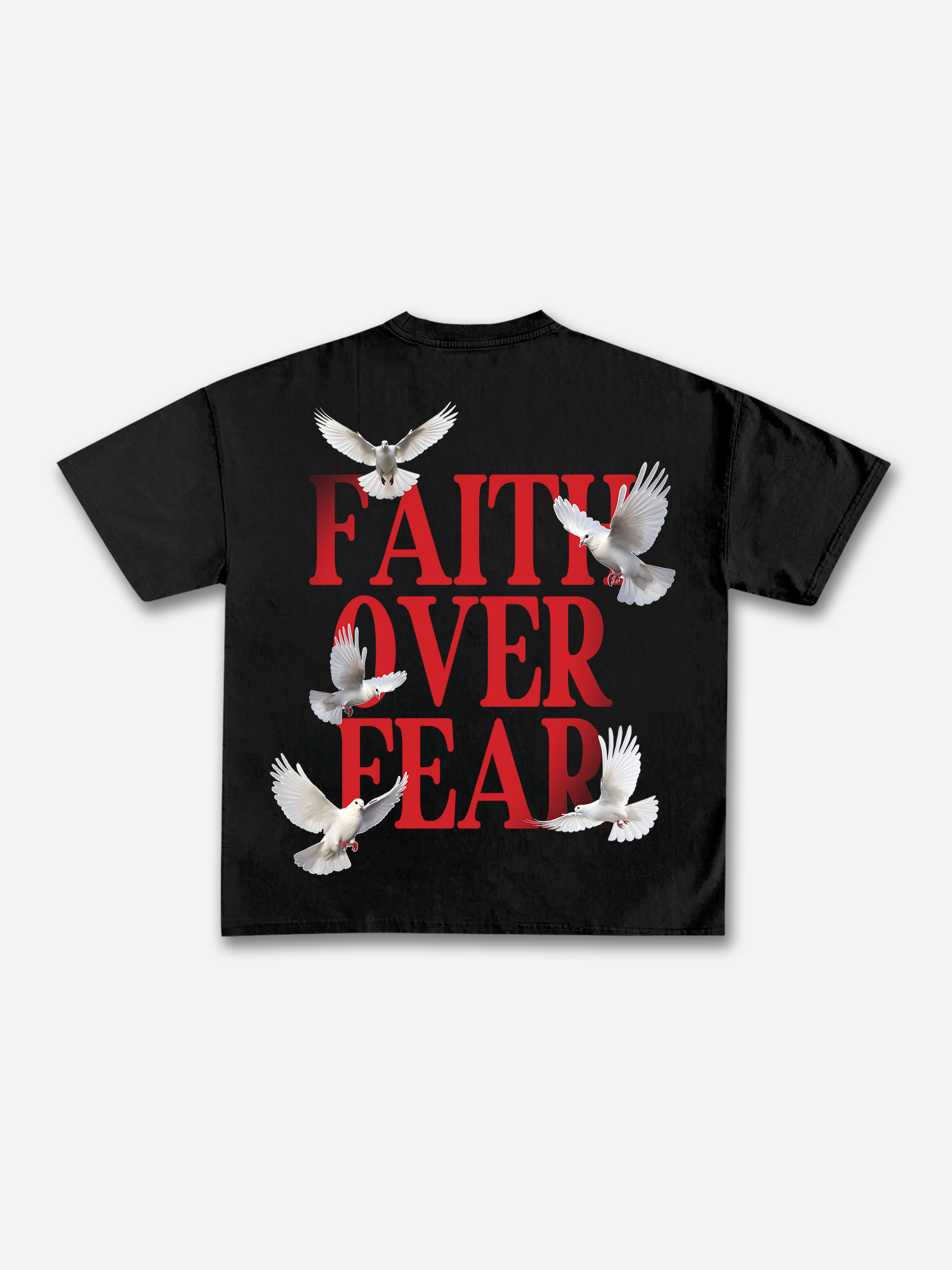 Casual Short Sleeve Faith Over Fear Print T-shirt-sopula studio