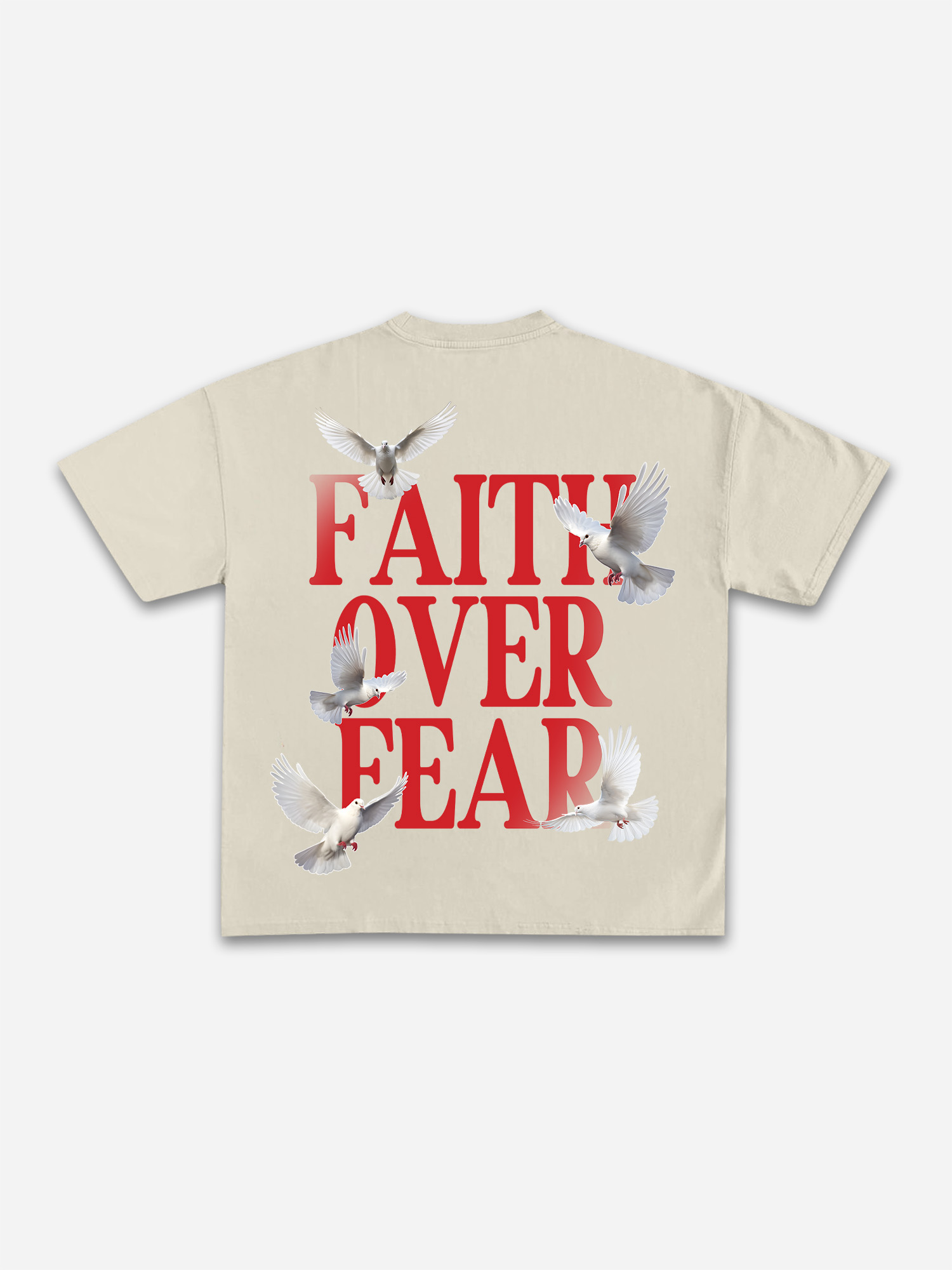 Casual Short Sleeve Faith Over Fear Print T-shirt-sopula studio