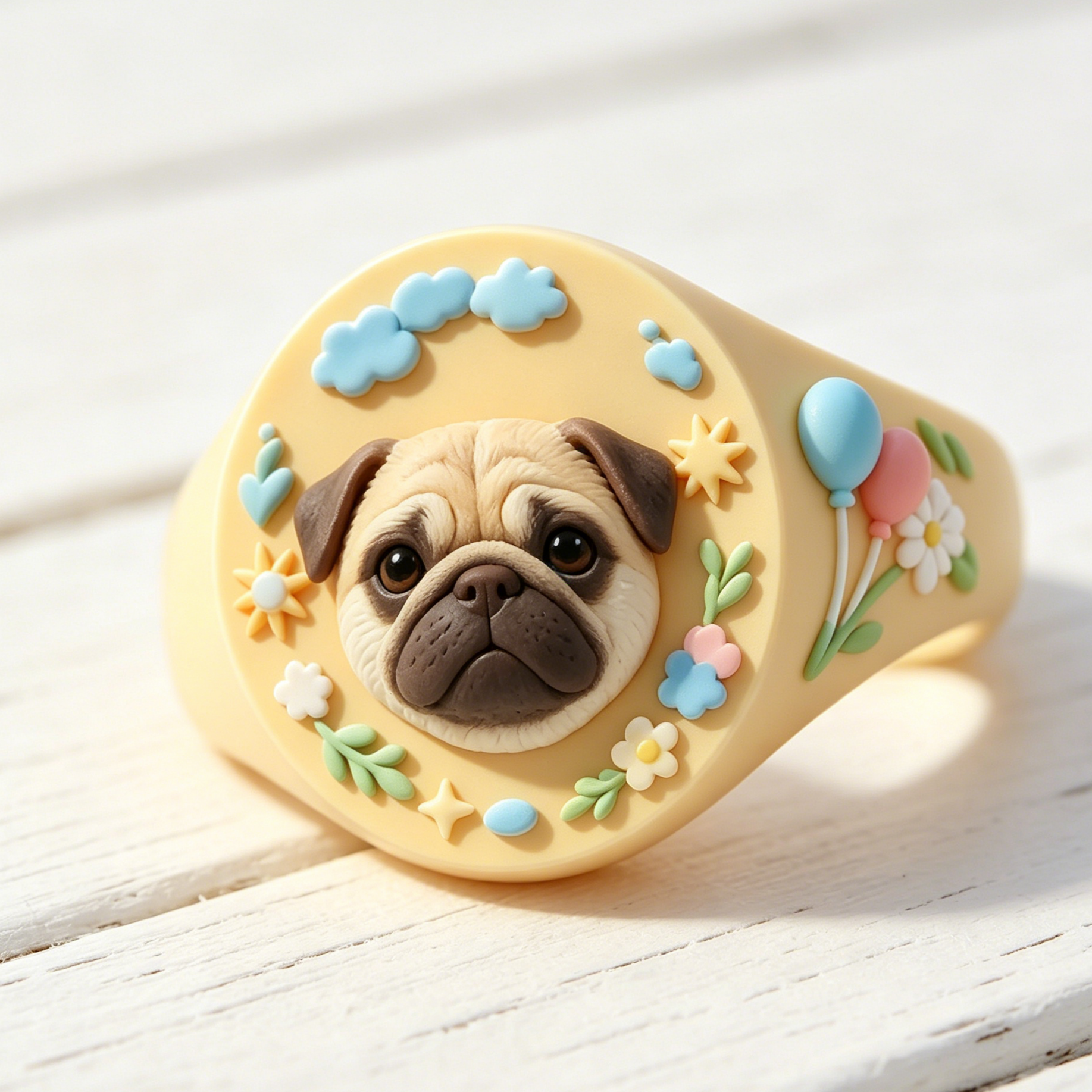 Customized 3D pet portrait rings, personalized 3D pet portrait rings, commemorative gifts for pet lovers.