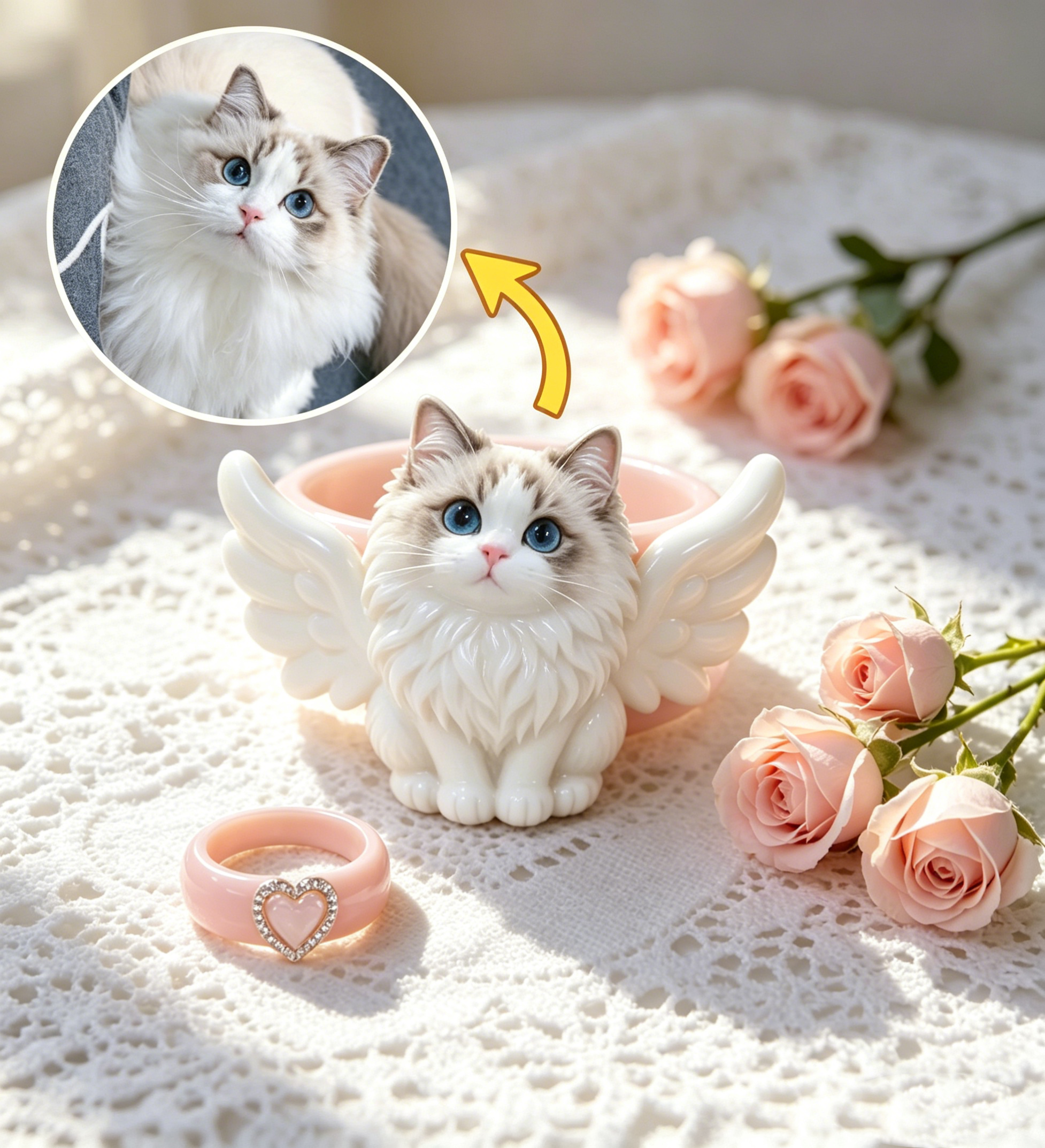 Personalized 3D figurine rings, custom commemorative jewelry, and meaningful gifts for couples.