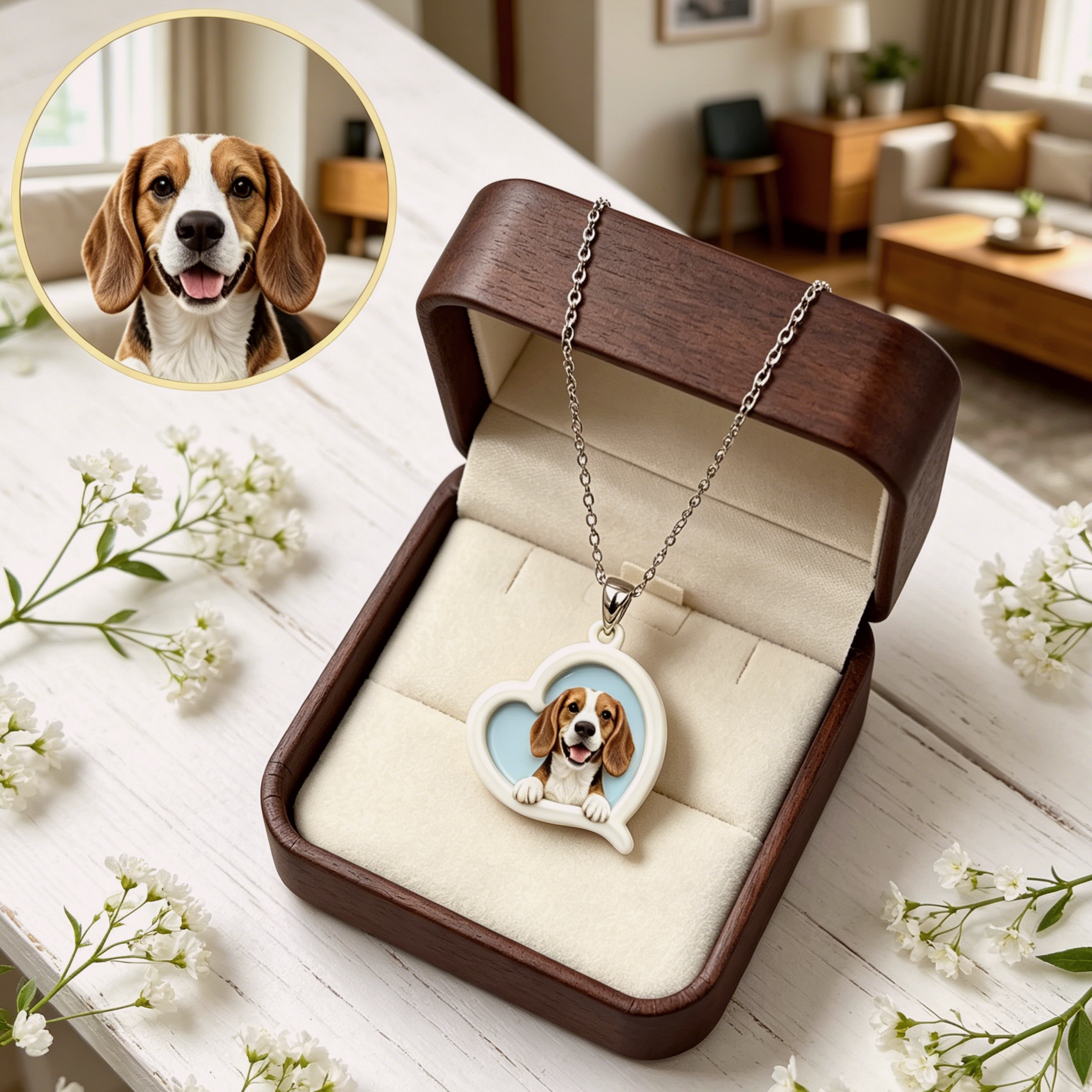 Personalized necklaces, customizable pet pendants, dog and cat portrait necklaces, commemorative gifts, and the perfect present for pet lovers.