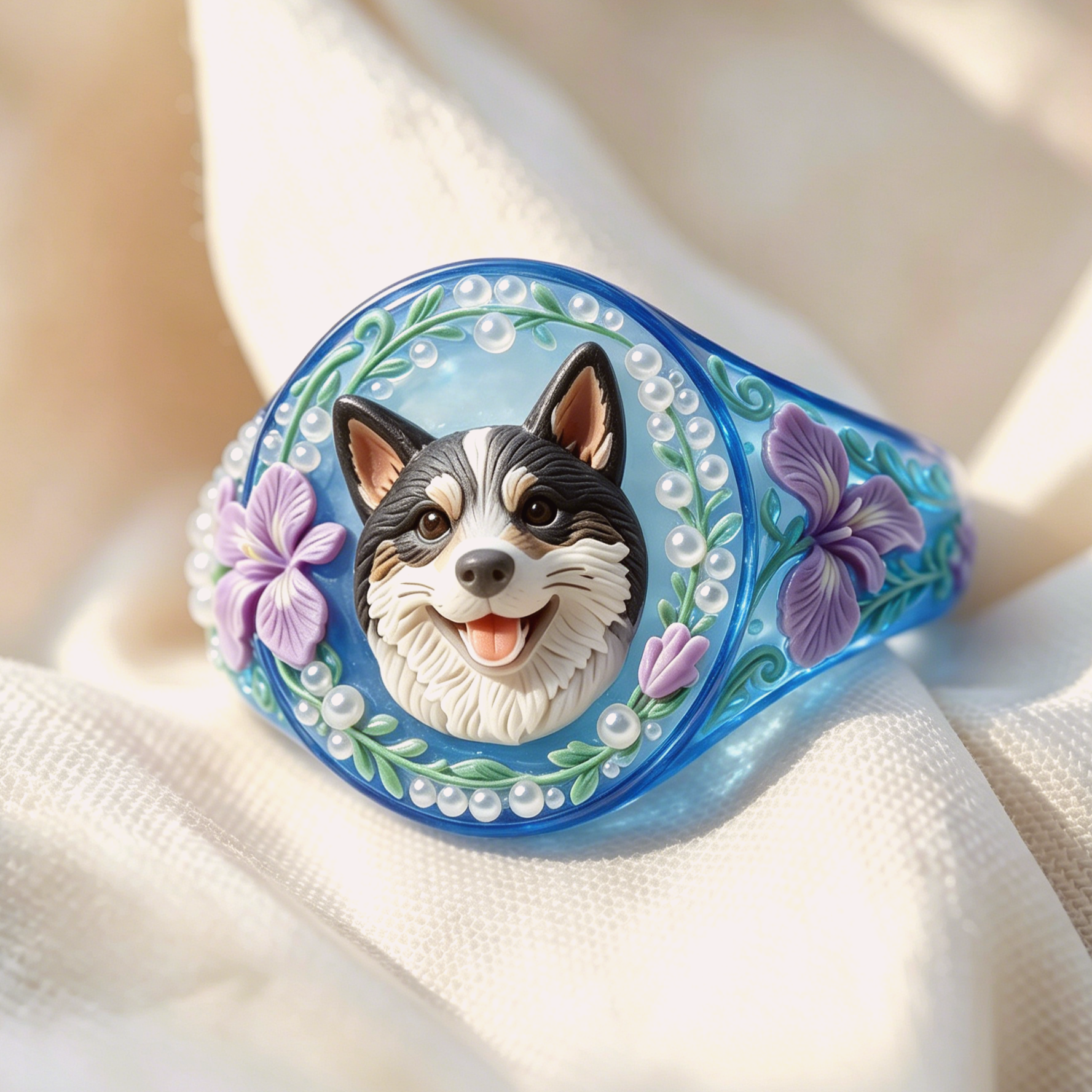 Customized 3D pet portrait rings, personalized 3D pet portrait rings, commemorative gifts for pet lovers.