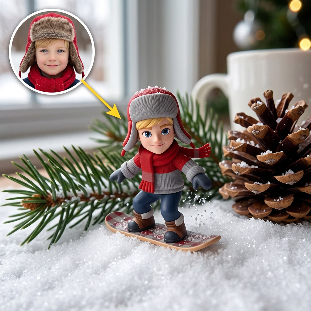Custom 3D Winter Skiing Character Figurine