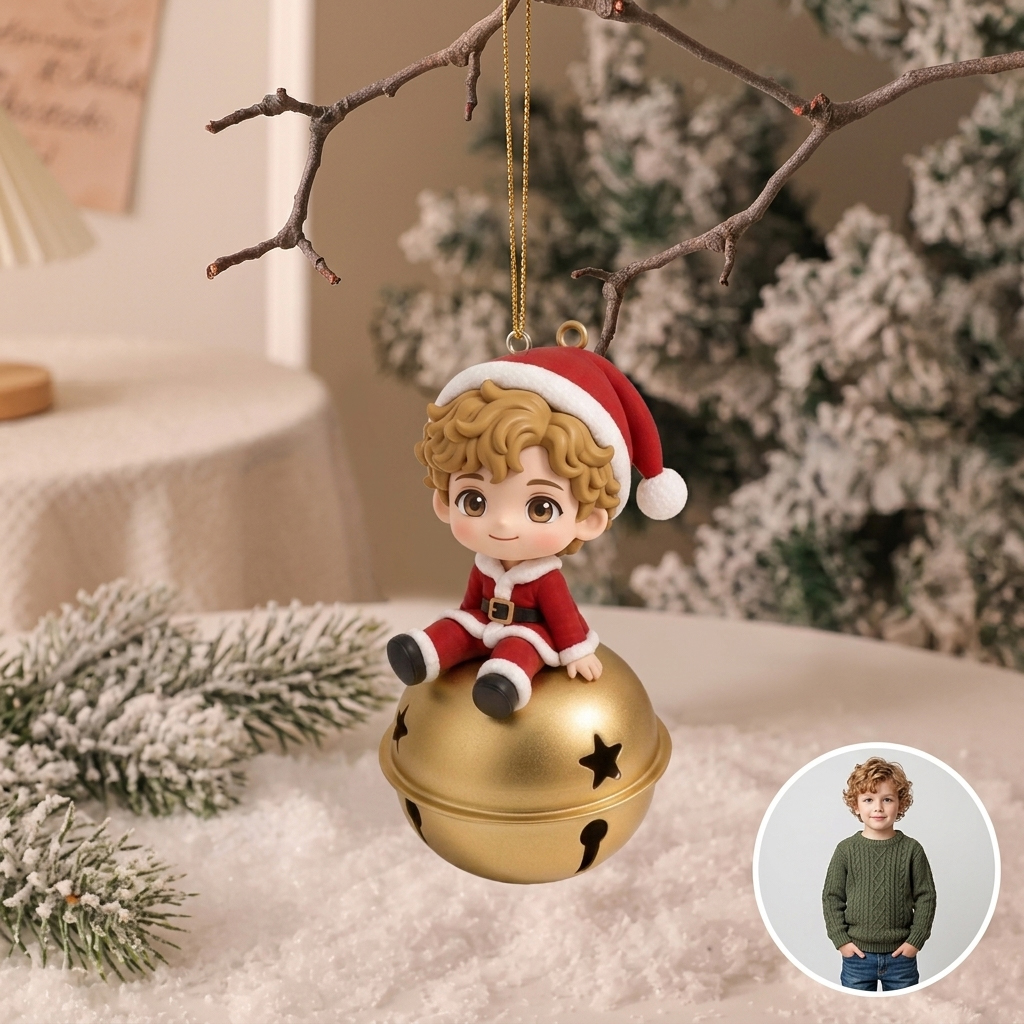 Custom 3D Character Christmas Bell Ornament