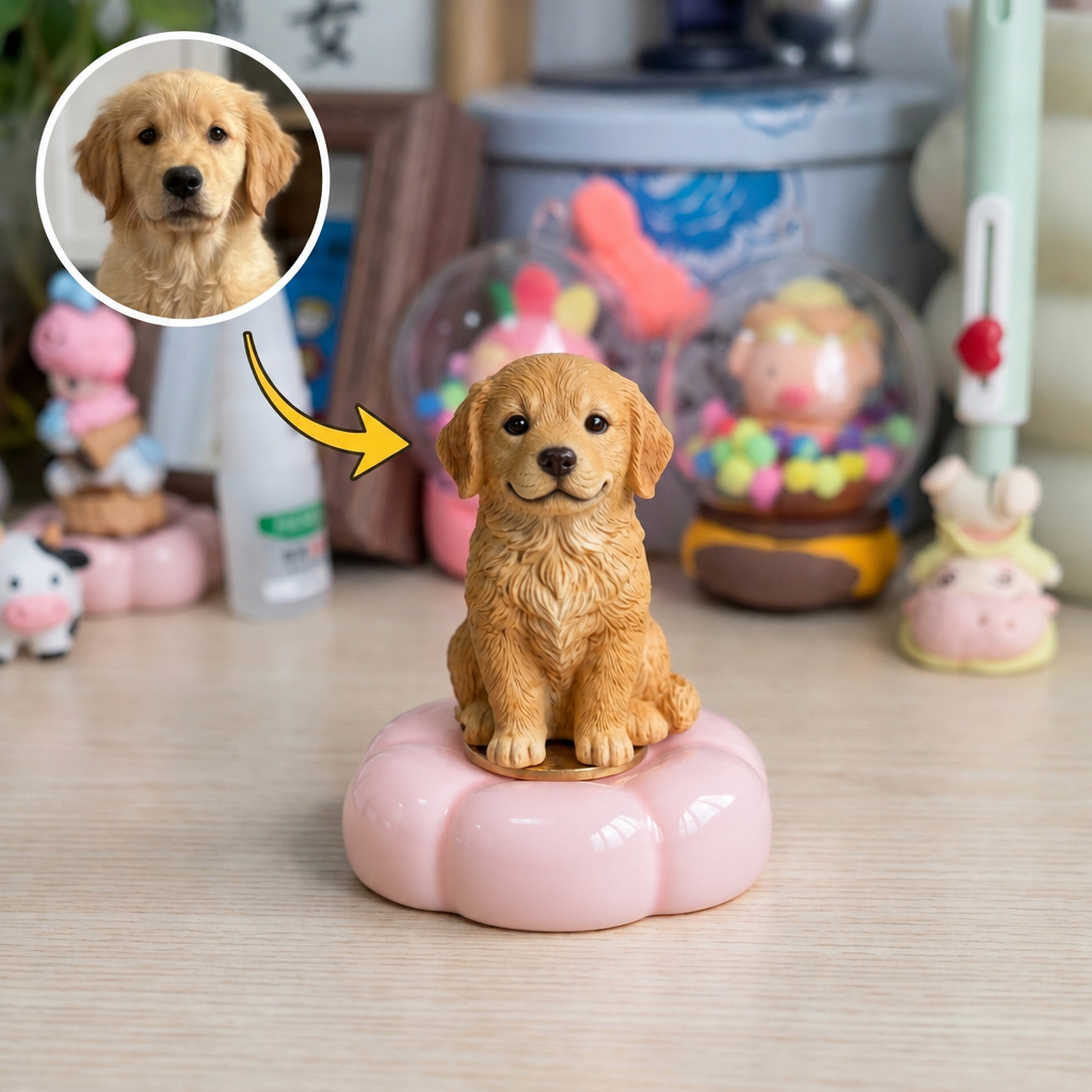 Custom 3D Pet Rotating Prnament, Desktop/Car Decor