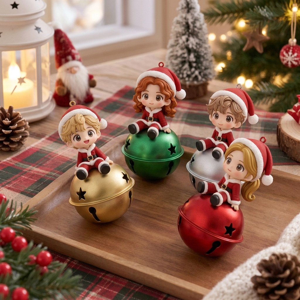 Custom 3D Character Christmas Bell Ornament