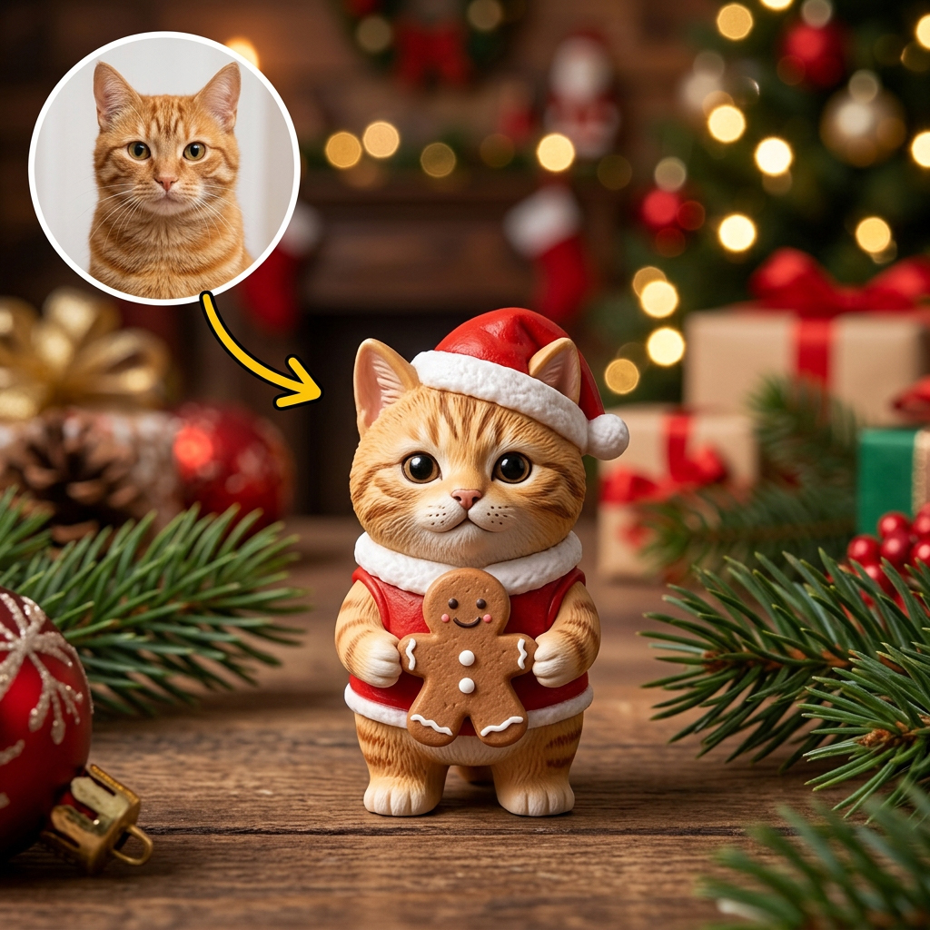 Custom 3D Pet Christmas Figurine