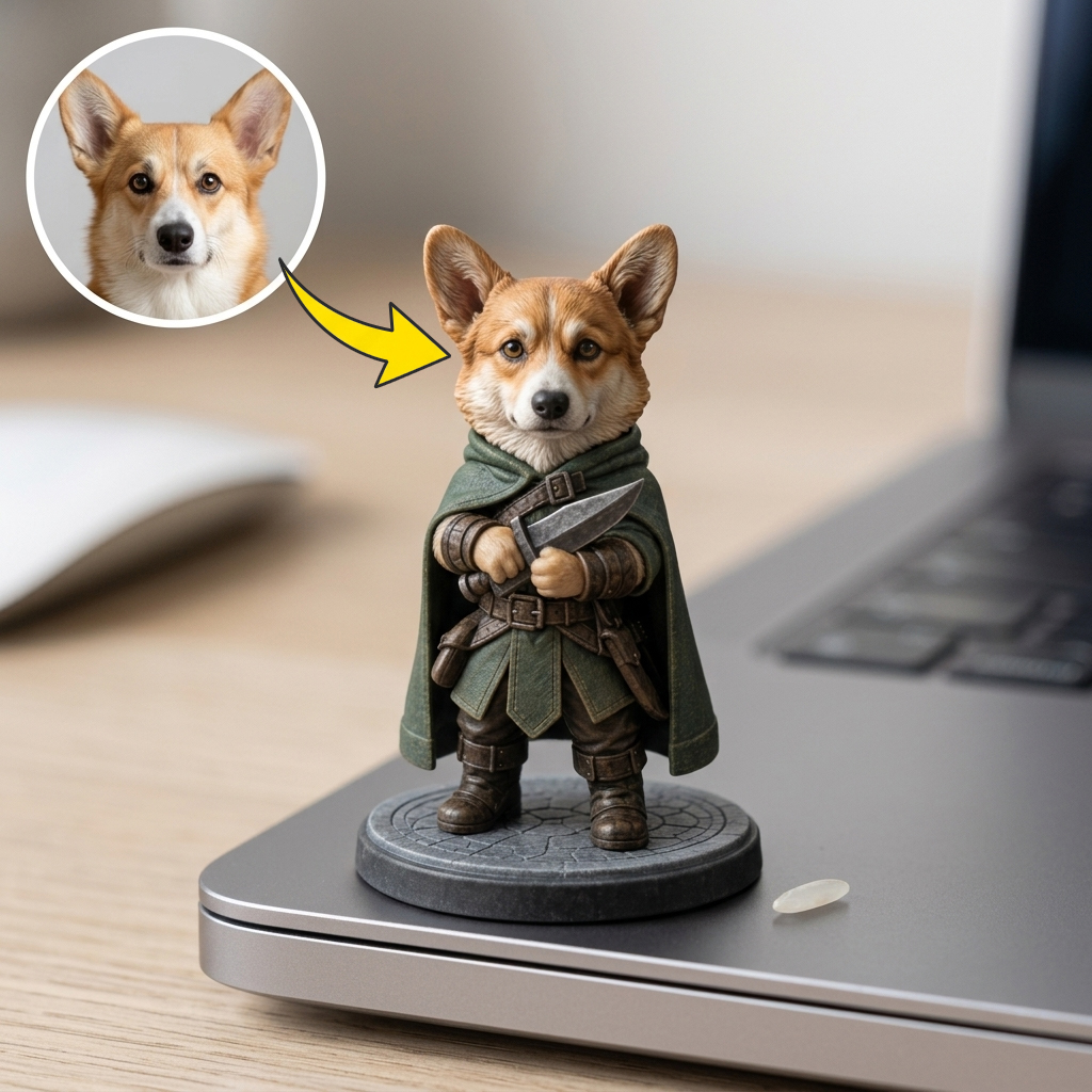 Custom 3D Pet Figurine – Fantasy RPG Style