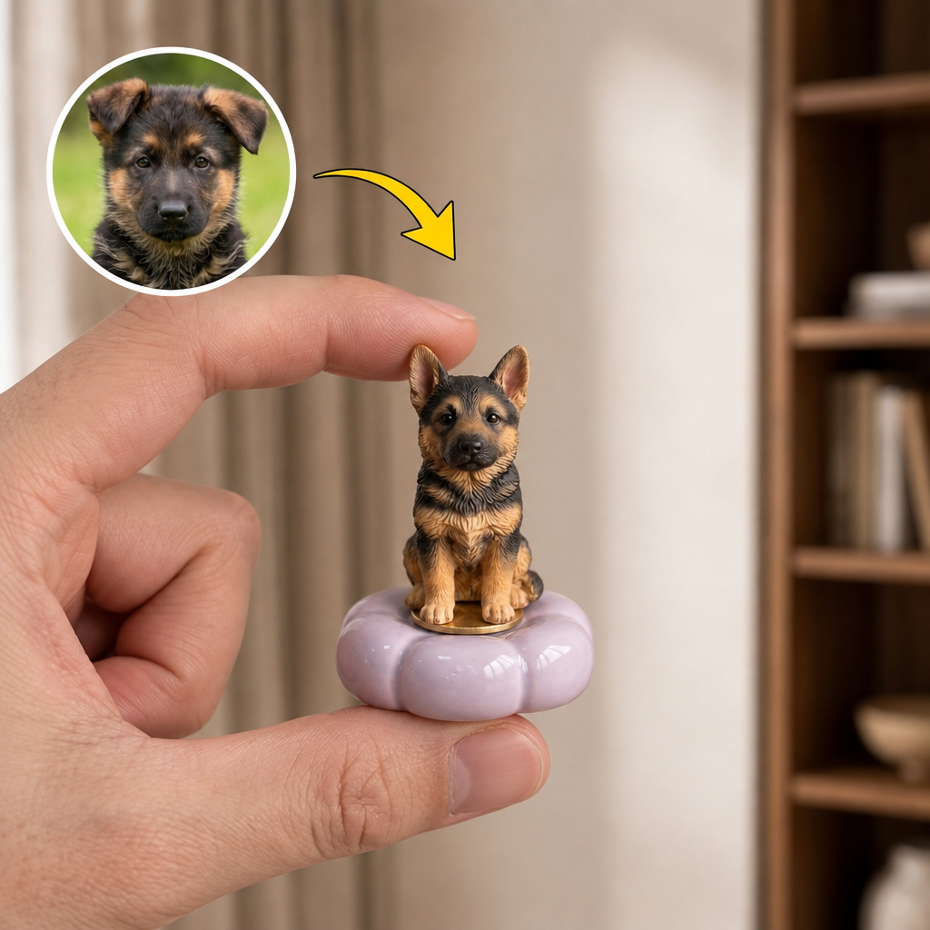 Custom 3D Pet Rotating Prnament, Desktop/Car Decor