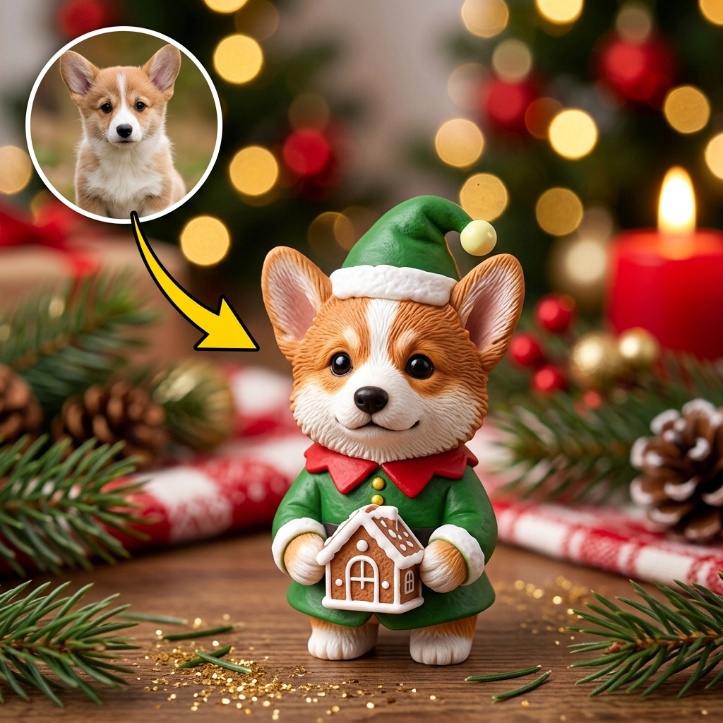 Custom 3D Pet Christmas Figurine