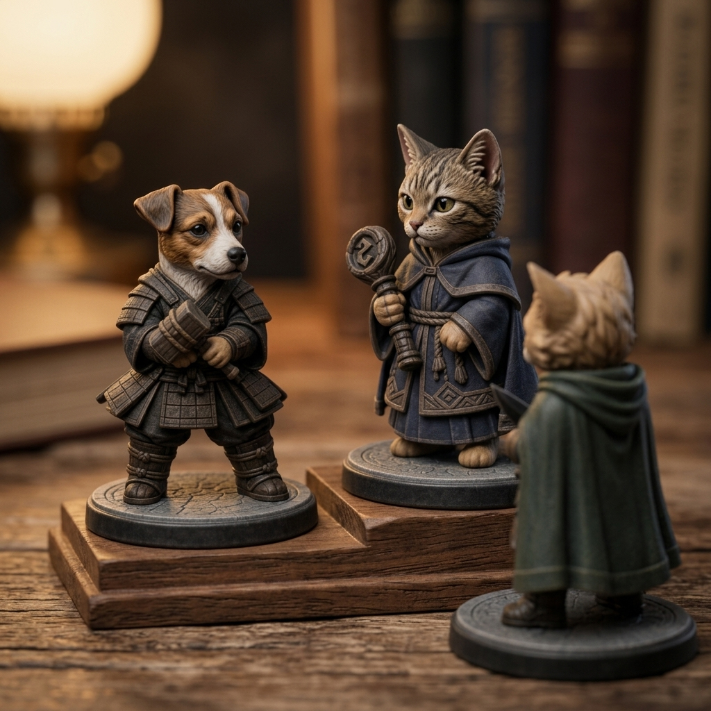 Custom 3D Pet Figurine – Fantasy RPG Style