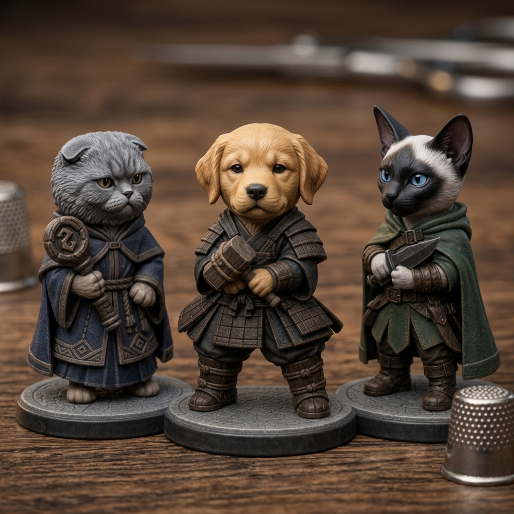 Custom 3D Pet Figurine – Fantasy RPG Style