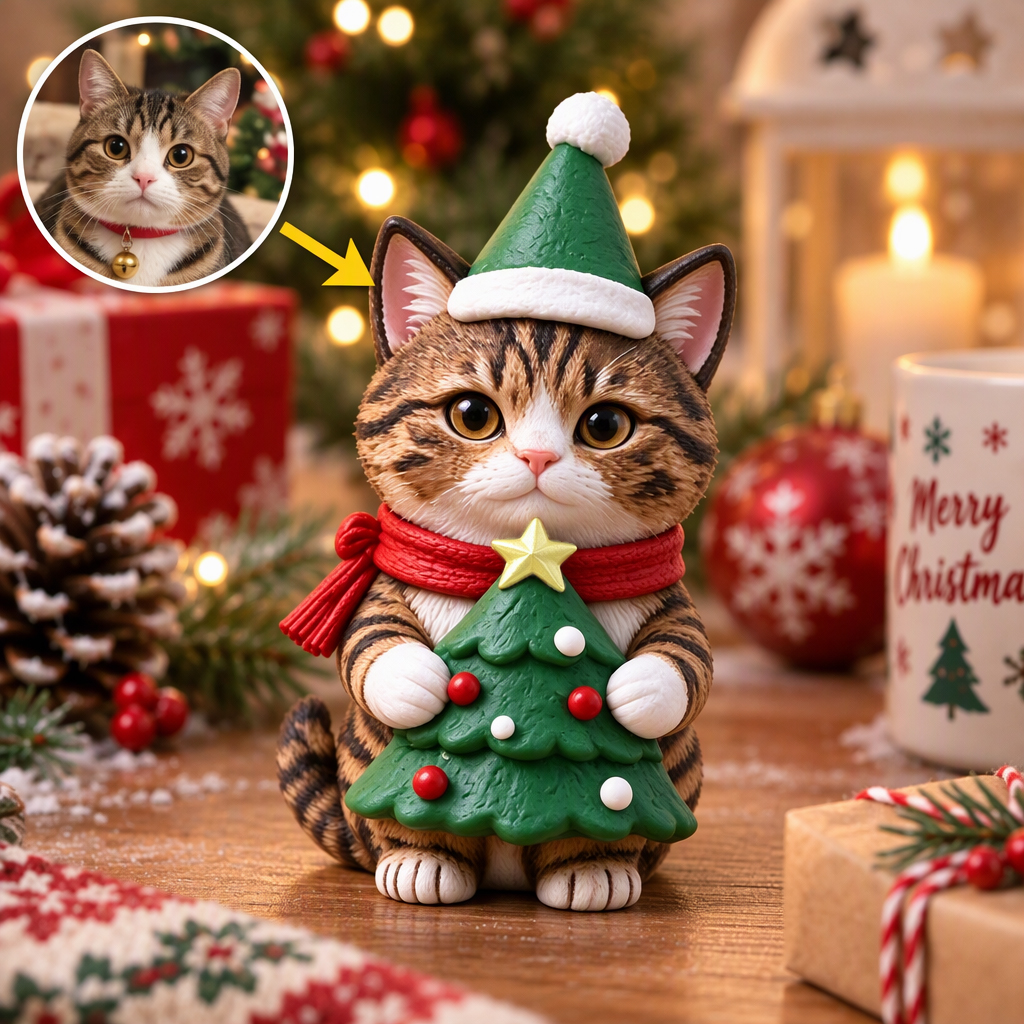 Custom 3D Pet Christmas Figurine