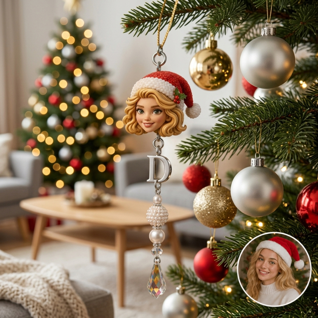 Custom 3D Character & Name Christmas Tree Ornament