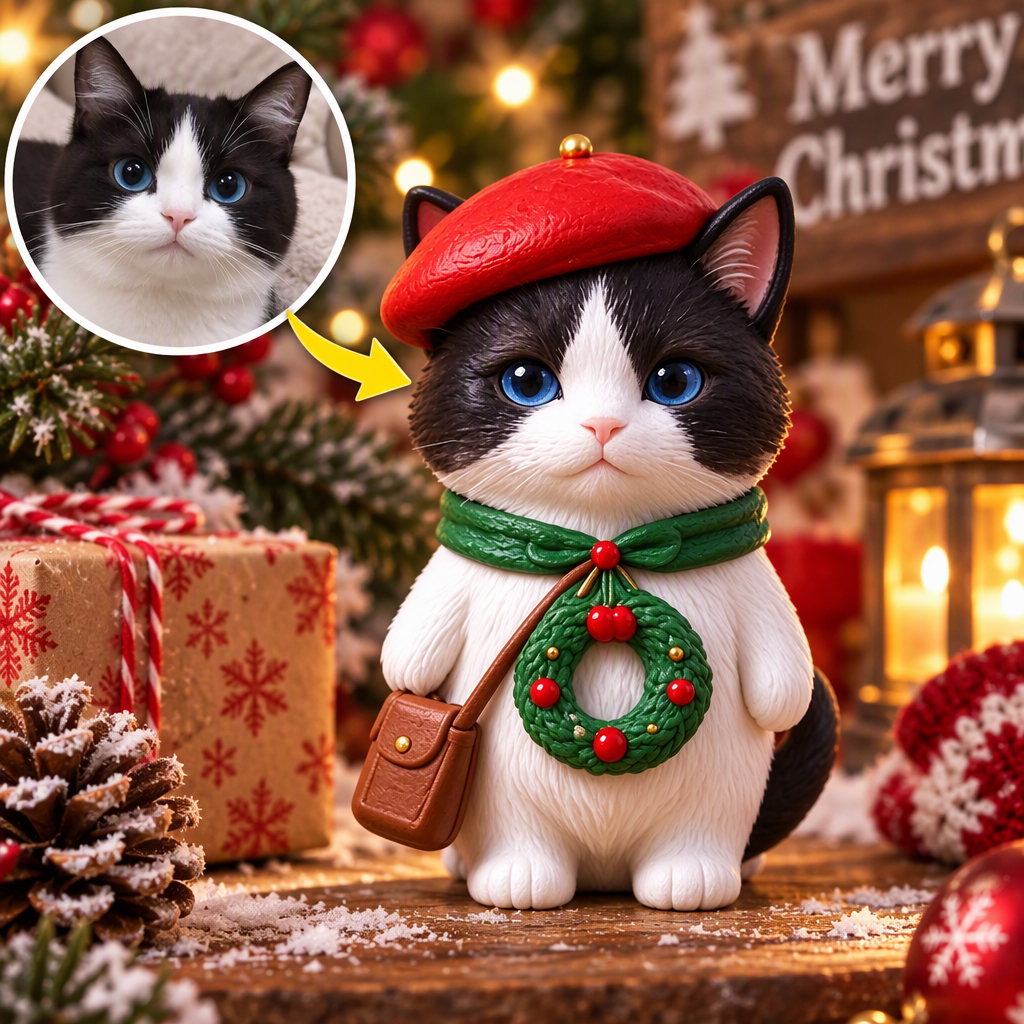 Custom 3D Pet Christmas Figurine
