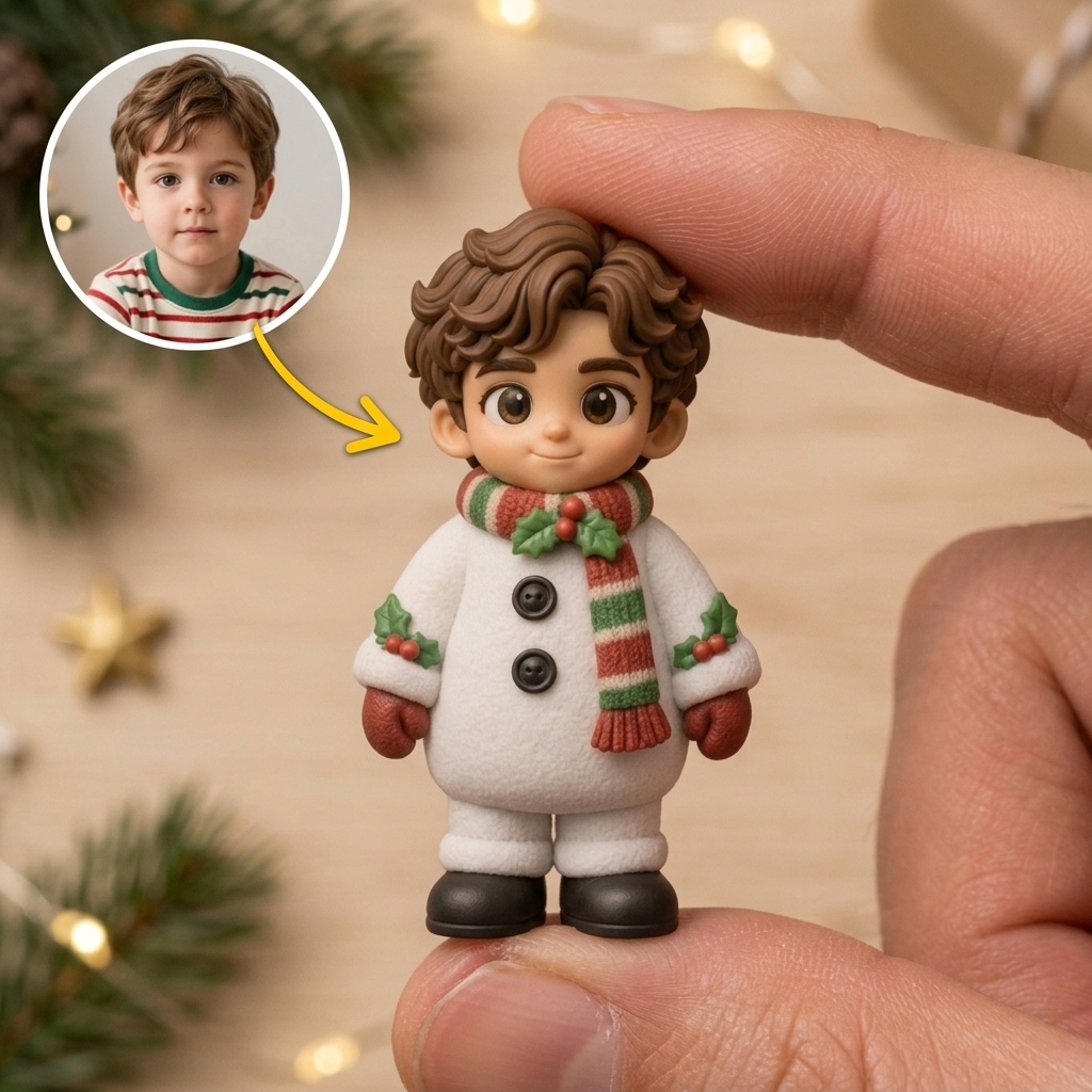 Custom 3D Cartoon Christmas Figurine