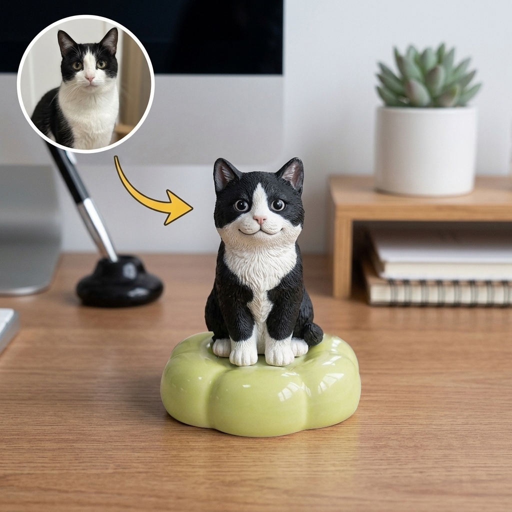 Custom 3D Pet Rotating Prnament, Desktop/Car Decor