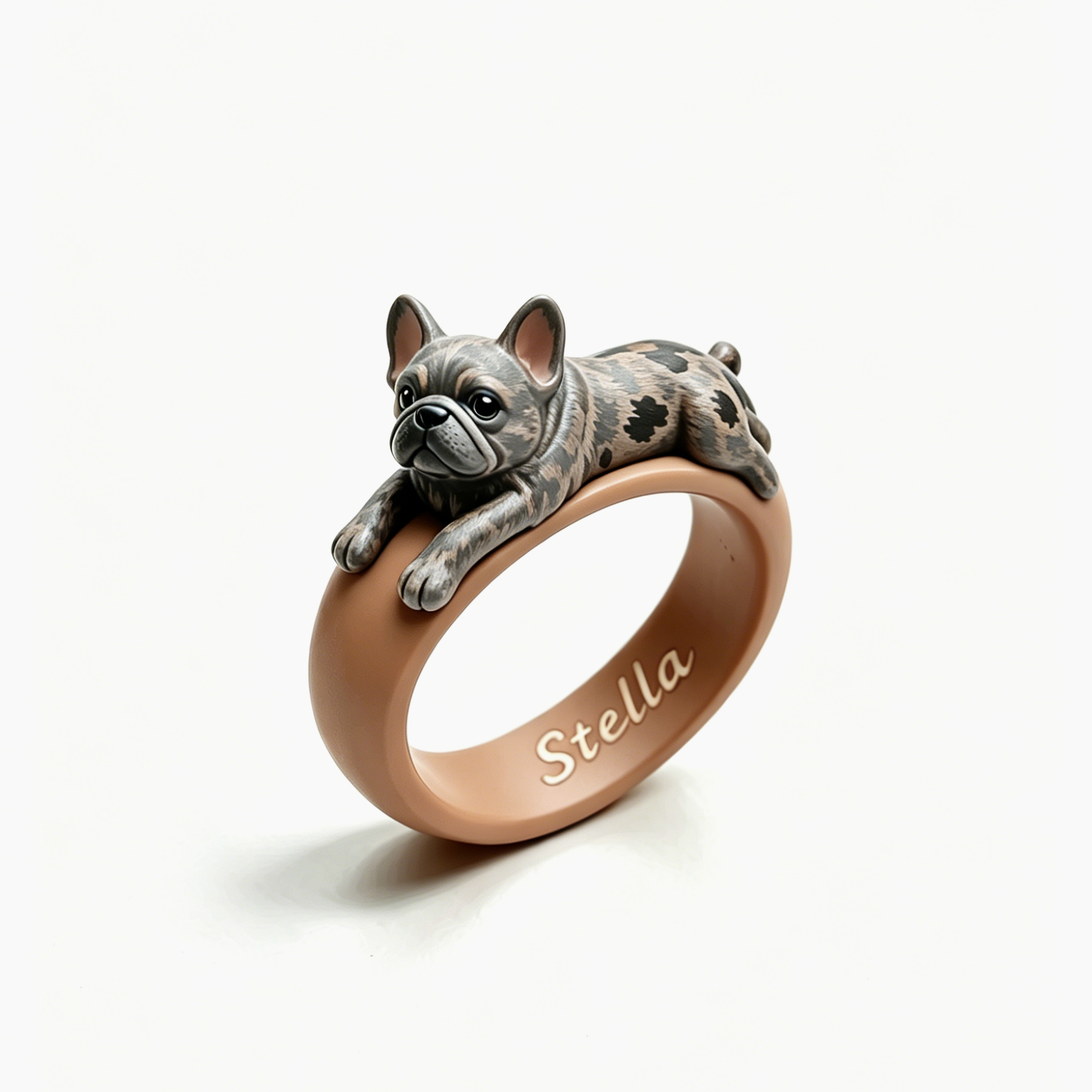 Customized 3D pet portrait rings, personalized 3D pet portrait rings, commemorative gifts for pet lovers.