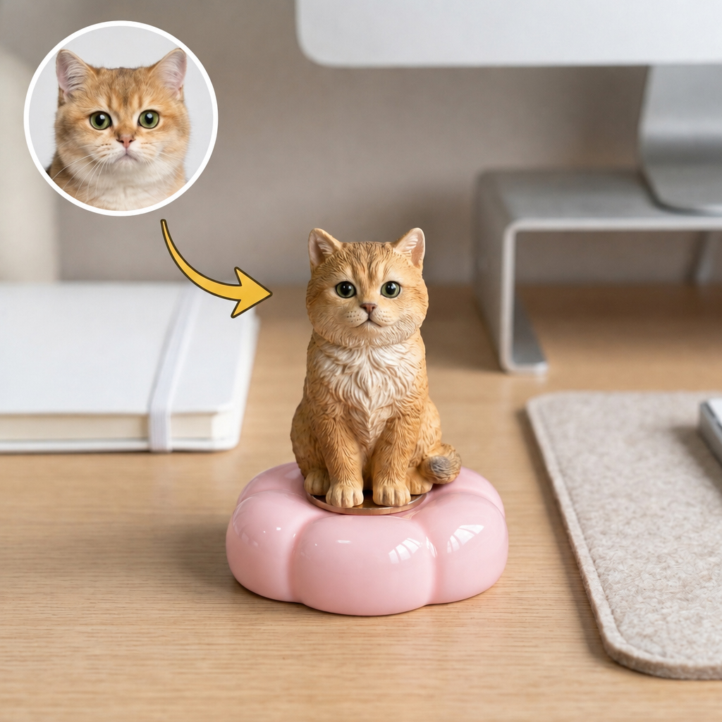 Custom 3D Pet Rotating Prnament, Desktop/Car Decor