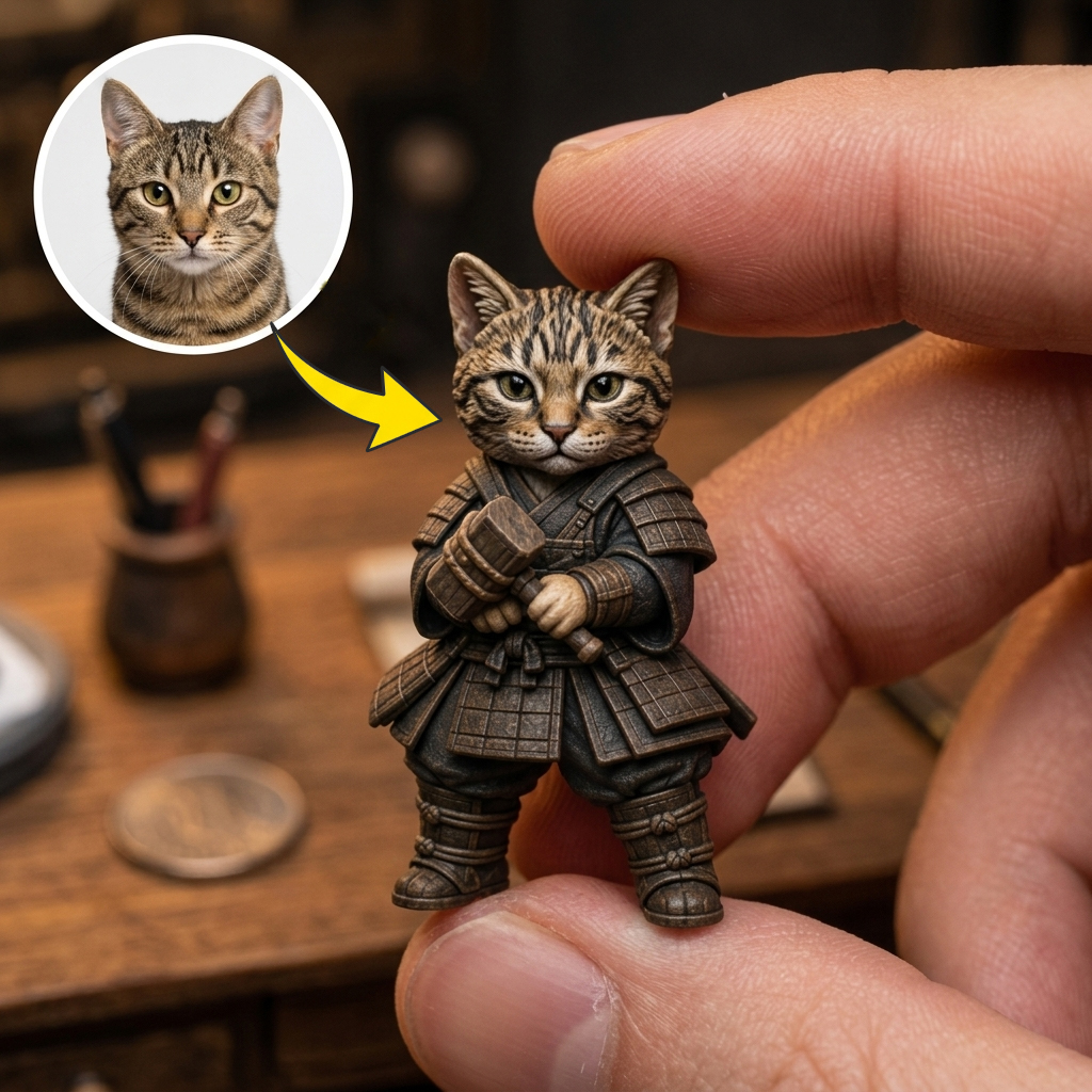 Custom 3D Pet Figurine – Fantasy RPG Style