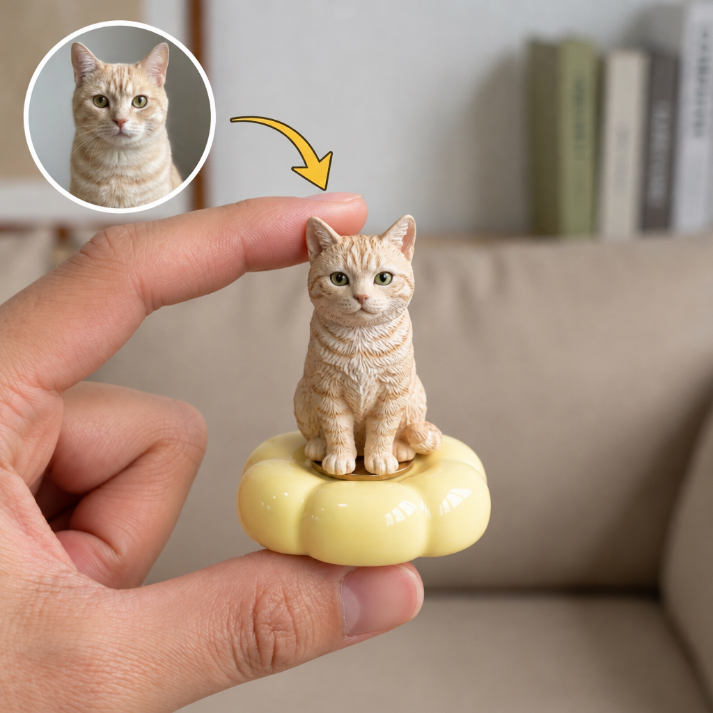Custom 3D Pet Rotating Prnament, Desktop/Car Decor