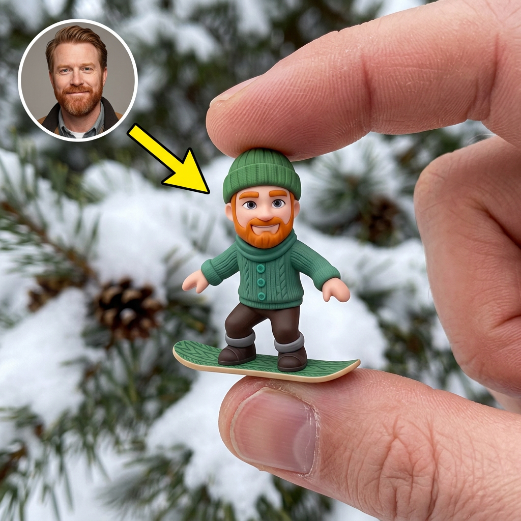 Custom 3D Winter Skiing Character Figurine