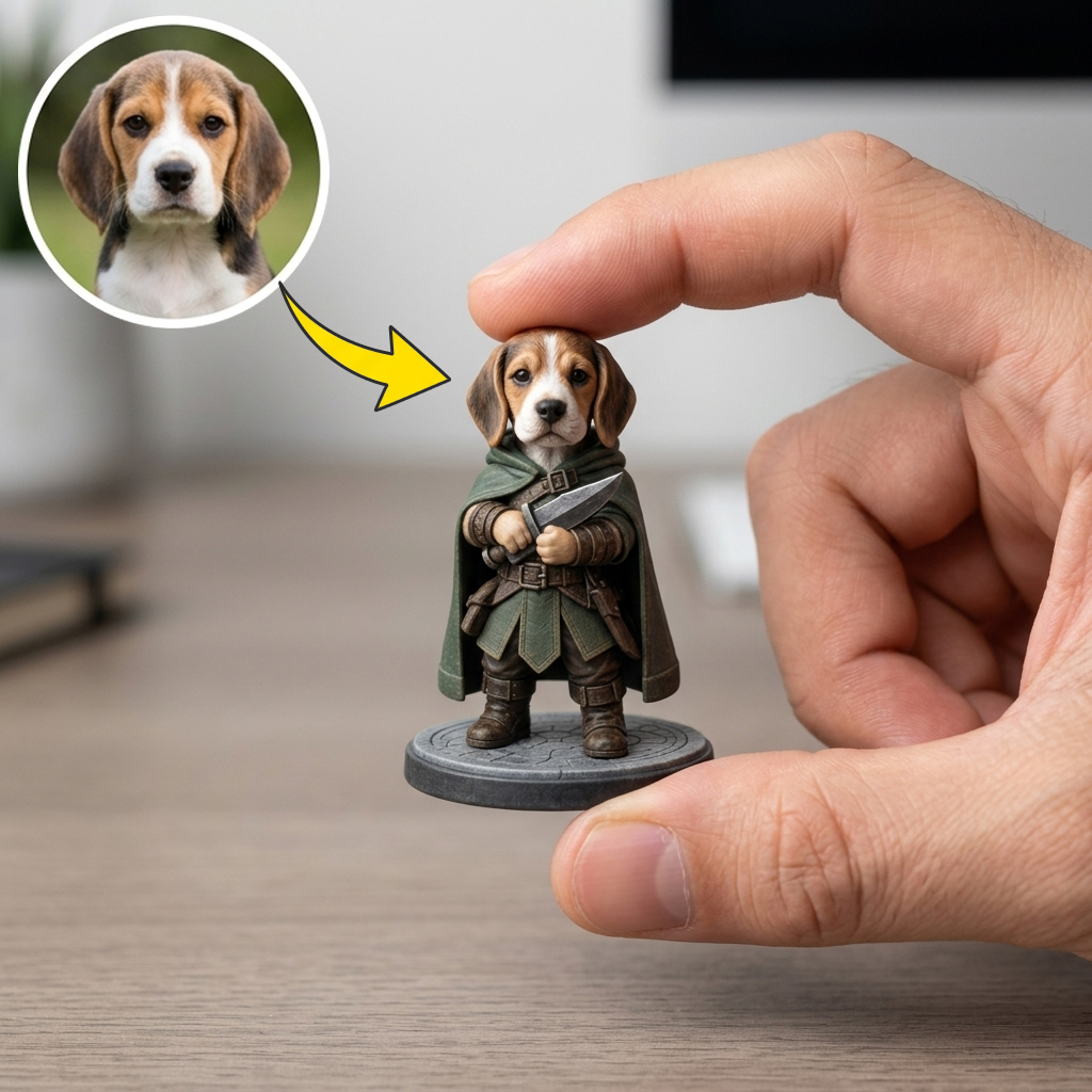 Custom 3D Pet Figurine – Fantasy RPG Style